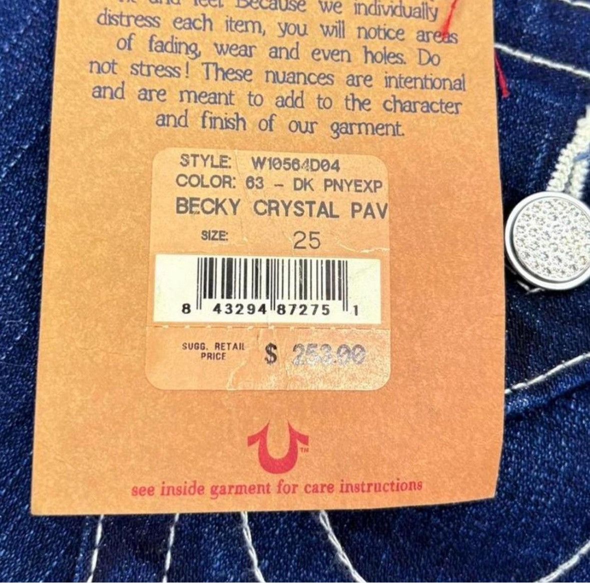 True Religion True Religion NWT Rare Becky Crystal Style W10564D04 Size 25" / US 0 / IT 36 - 3 Thumbnail