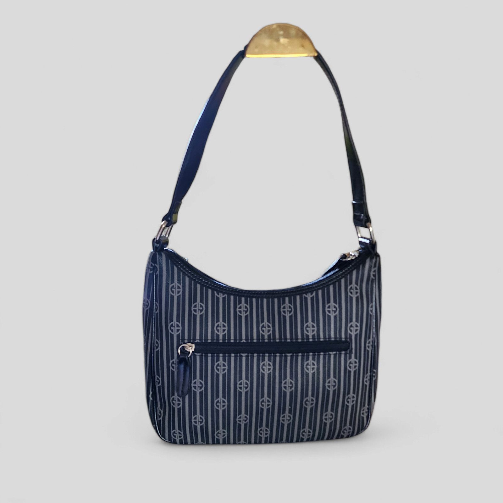 Giani Bernini Giani Bernini faux leather Black & Gray stripes shoulder bag Size ONE SIZE - 2 Thumbnail