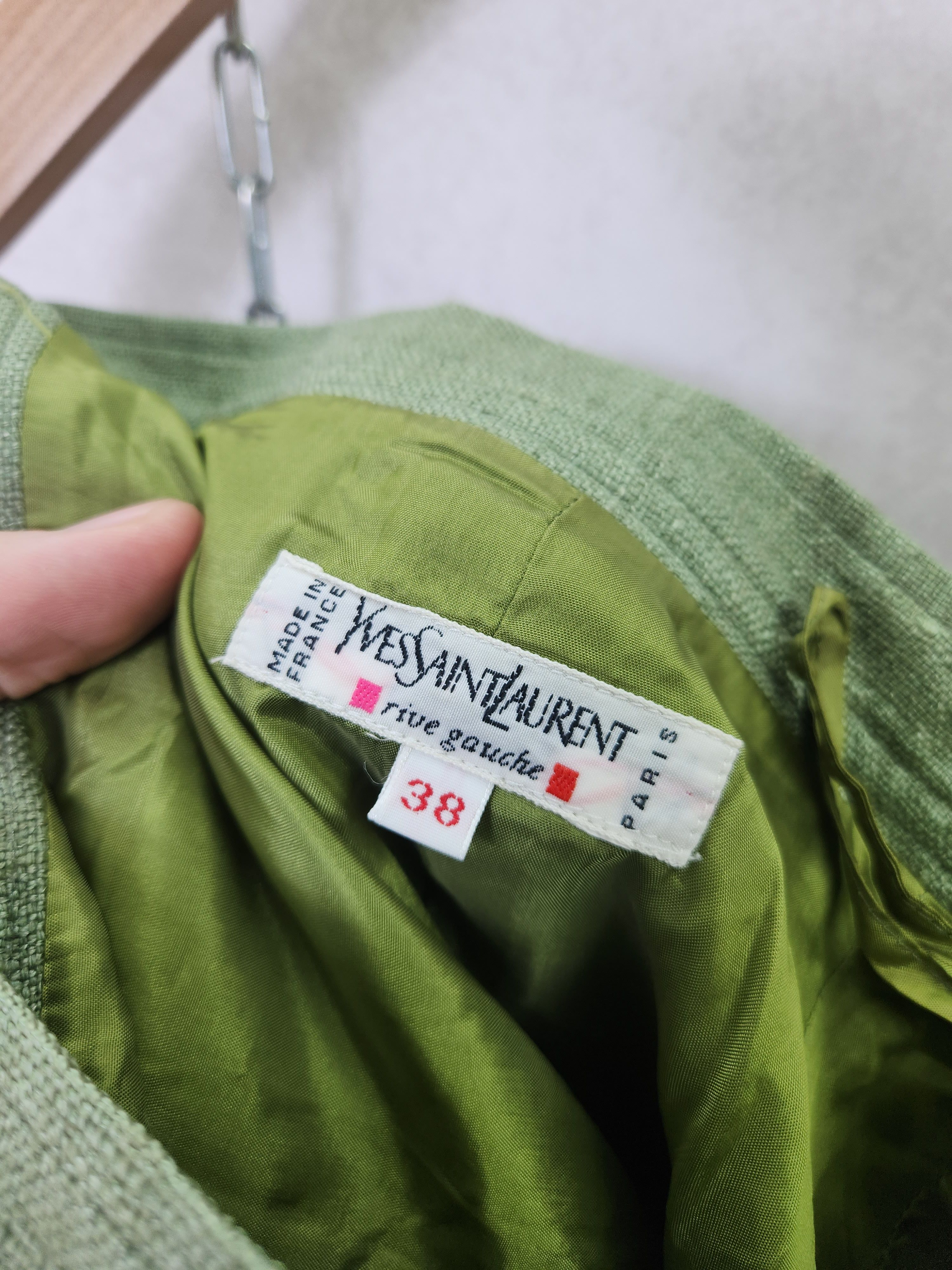 Yves Saint Laurent Vintage 80s Yves Saint Laurent rive gauche green skirt Size 26" / US 2 / IT 38 - 6 Thumbnail
