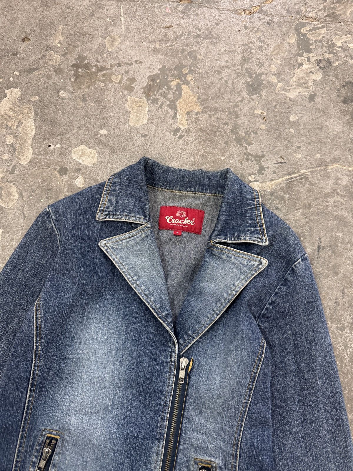 Vintage y2k Denim Bomber Jacket Size S / US 4 / IT 40 - 2 Thumbnail