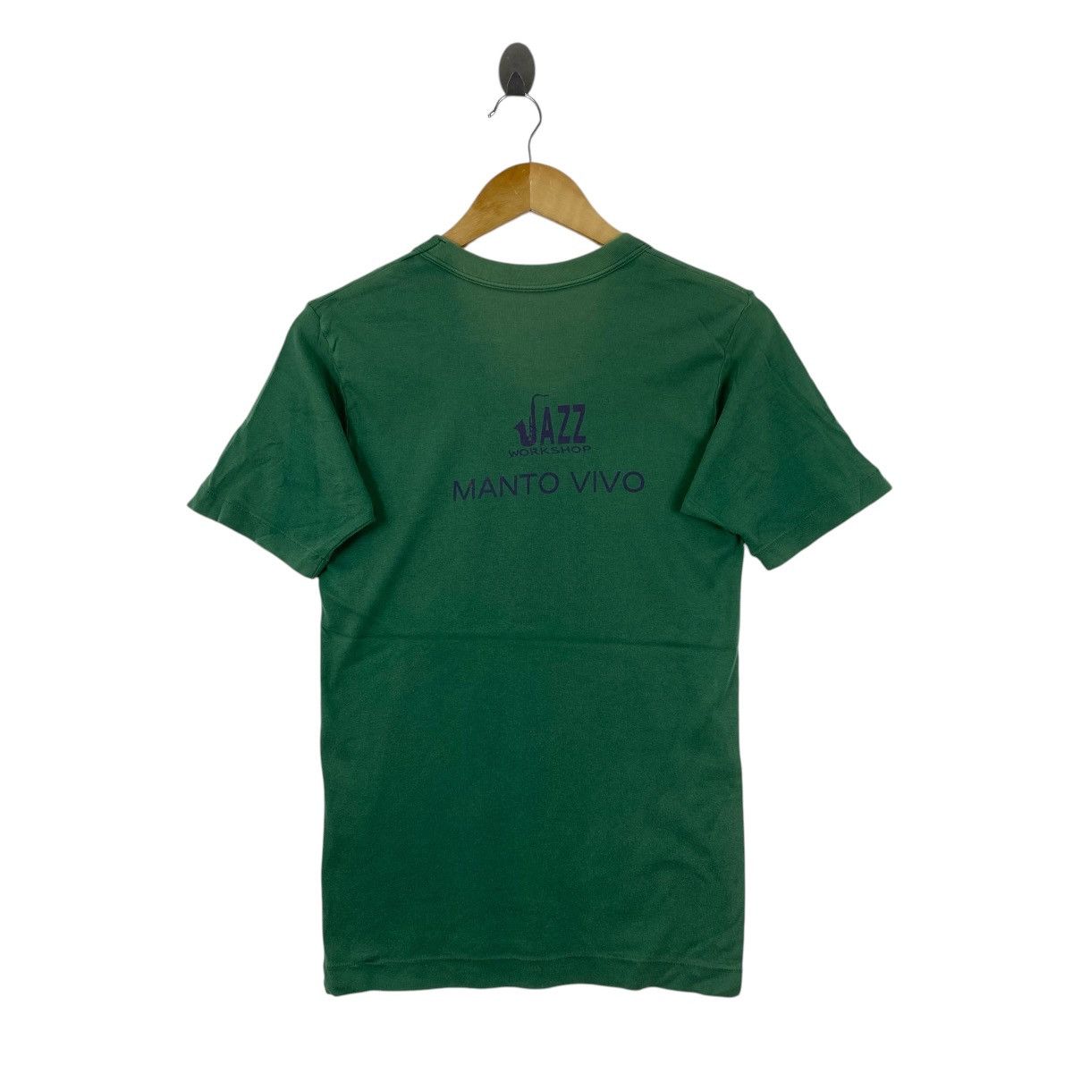 Vintage Vintage Manto Vivo Jazz Workshop Tee Japan Text Green S Size US S / EU 44-46 / 1 - 2 Thumbnail