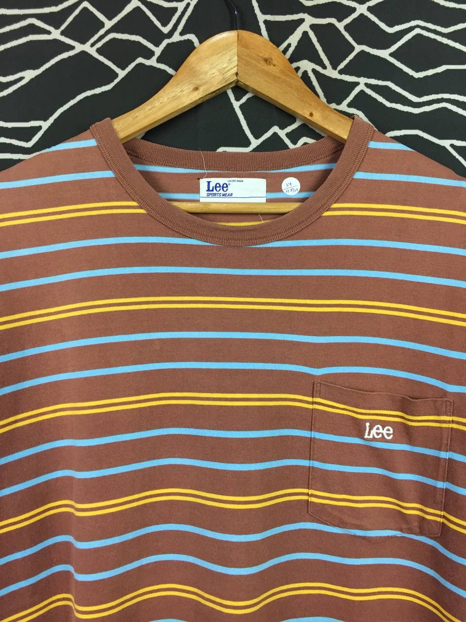 Lee Vtg LEE Sports Wear Union Made Multicolor Striped Pocket Tee Size US XL / EU 56 / 4 - 3 Thumbnail