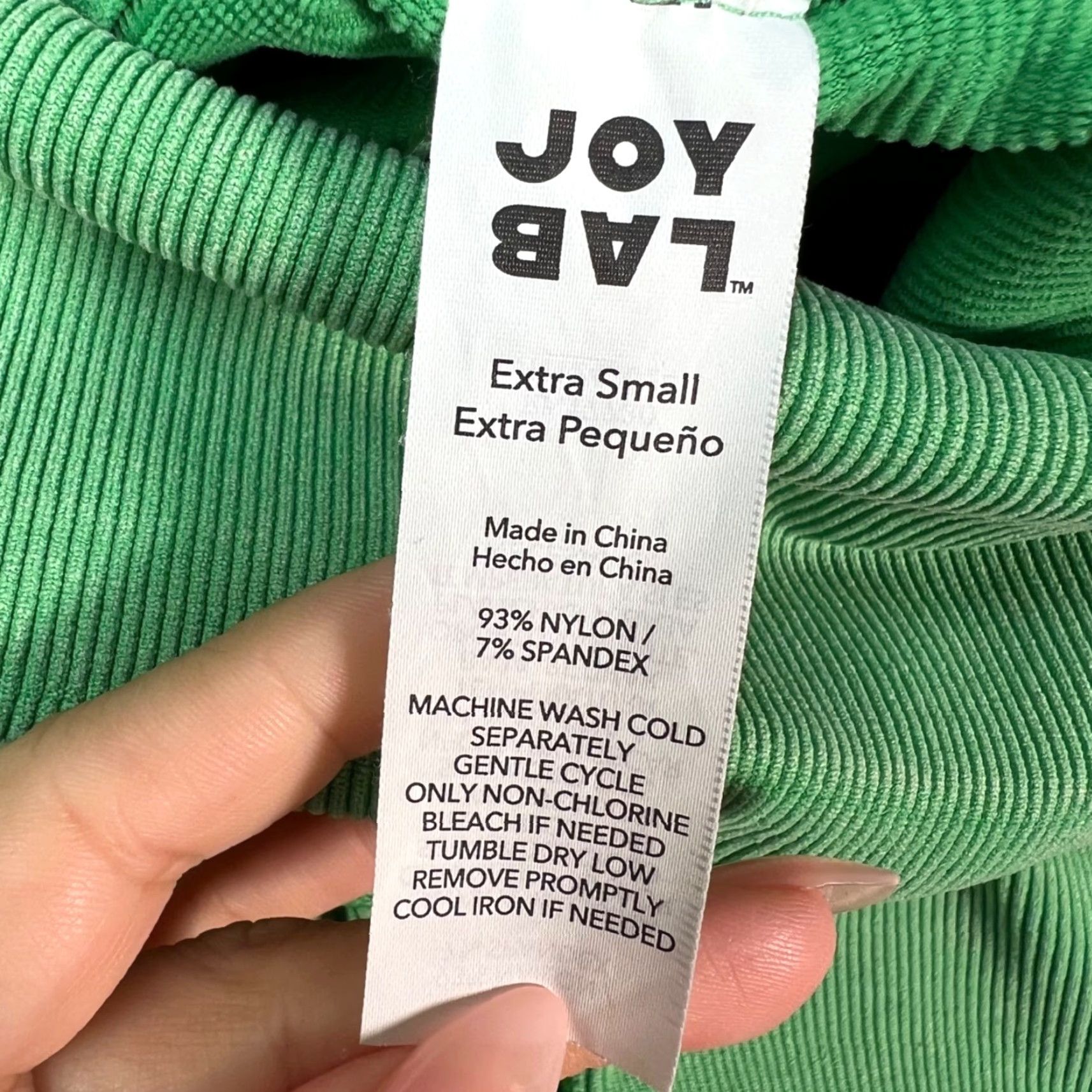 Vintage Joylab Green Ribbed High-Waisted Biker Shorts Womens XS Athletic Gym Shirt? Size 26" / US 2 / IT 38 - 3 Thumbnail