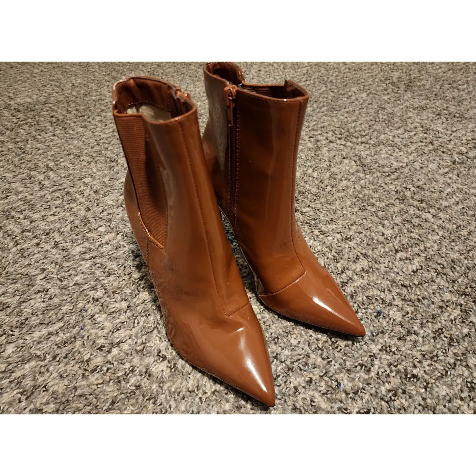 Vintage INC International Concepts Katalina Pointed-Toe Stiletto Bootie Size 5M Cognac Brown Size US 5 / IT 35 - 2 Thumbnail