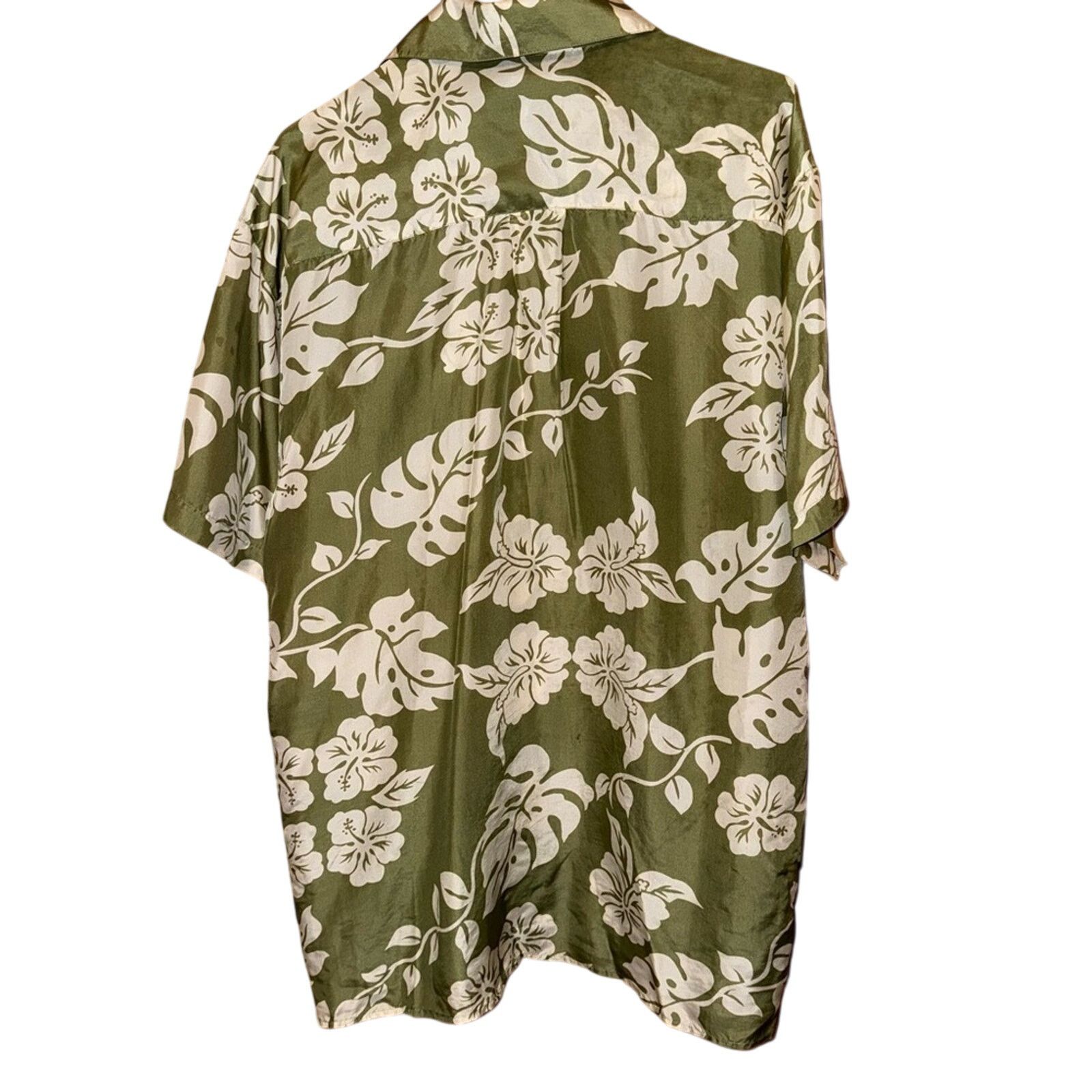 Other Hawaiian Silk Co. Green Floral Men's Shirt Size Medium Size US M / EU 48-50 / 2 - 2 Thumbnail