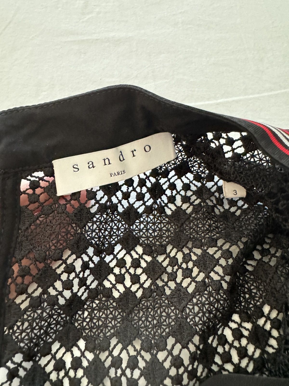 Sandro Sandro Fidèle Tie-Neck Lace Mini dress Size S / US 4 / IT 40 - 3 Thumbnail
