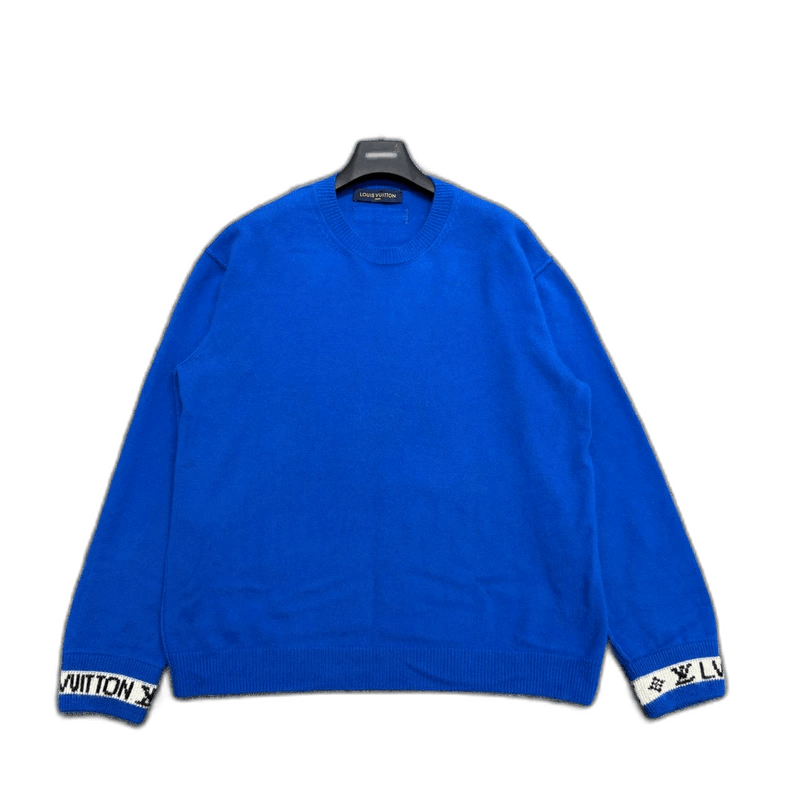 Louis Vuitton Louis Vuitton Blue Knit Sweater with Logo-yf Size US XL / EU 56 / 4 - 1 Thumbnail