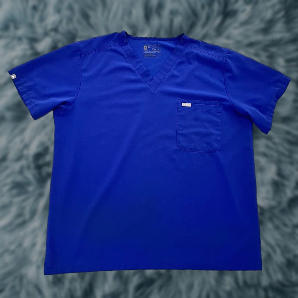 Vintage Figs Scrubs Shirt Adult Extra Large Blue Top Technical Collection Pocket Mens XL Size US XL / EU 56 / 4 - 1 Thumbnail