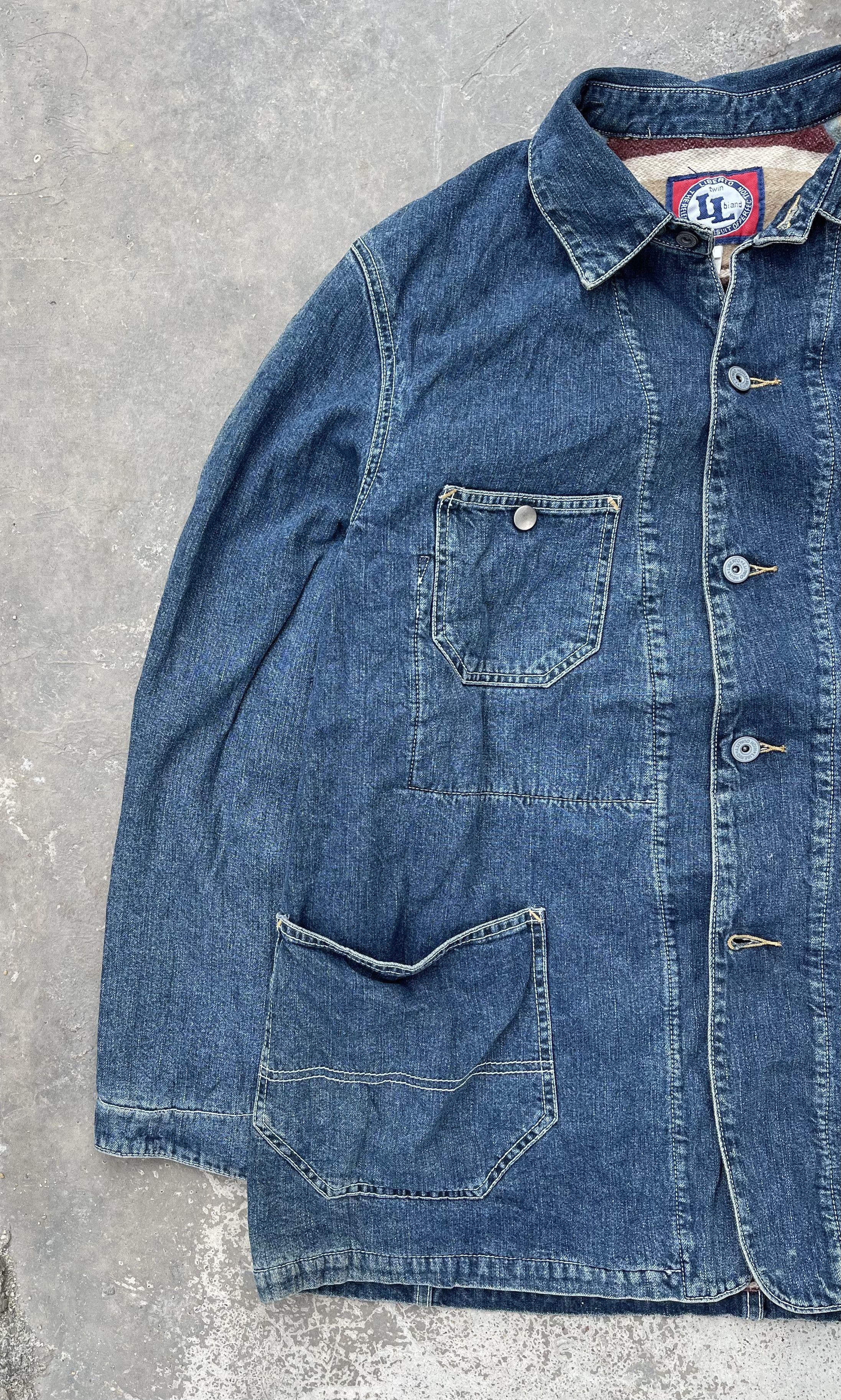 Vintage 🔥Vintage Liberto Italy Blanket Lined Denim Chore Jacket Size US M / EU 48-50 / 2 - 5 Thumbnail