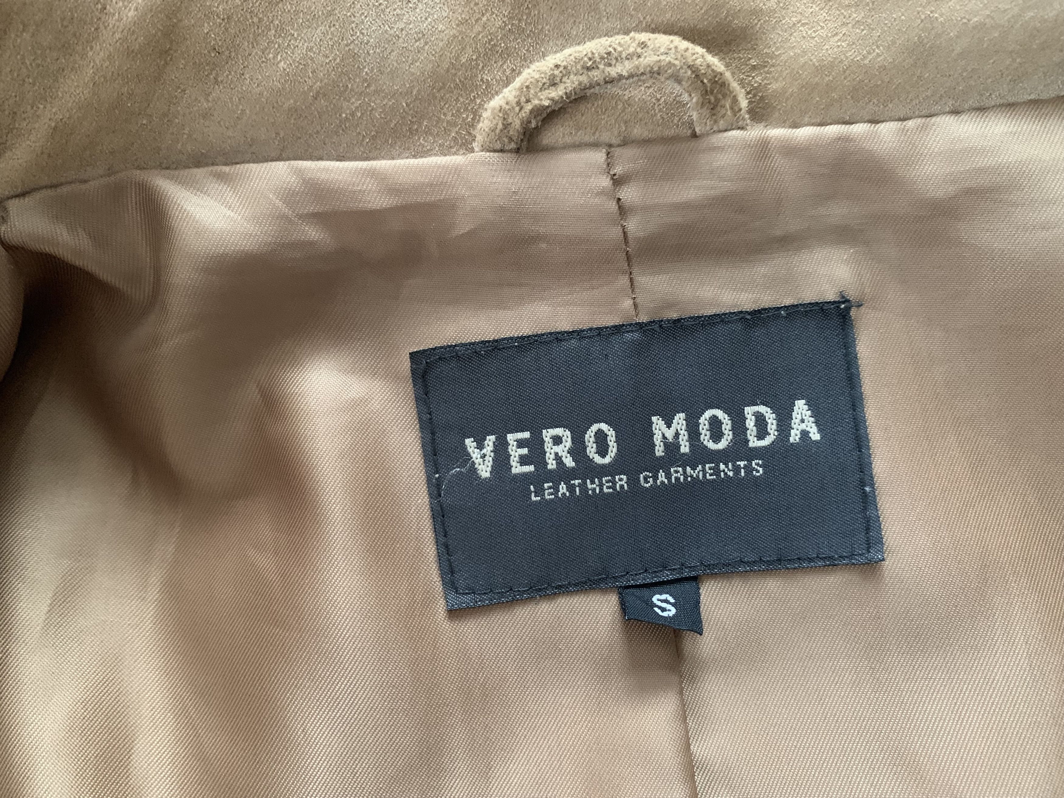 Other Womens Beige Vero Moda Suede Leather Coat Jacket Size S / US 4 / IT 40 - 8 Thumbnail