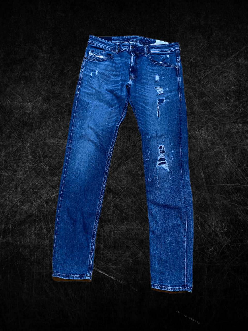 Diesel DIESEL Thommer Jeans Slim Skinny Blue Cotton Stretch Ripped Size US 33 - 1 Thumbnail
