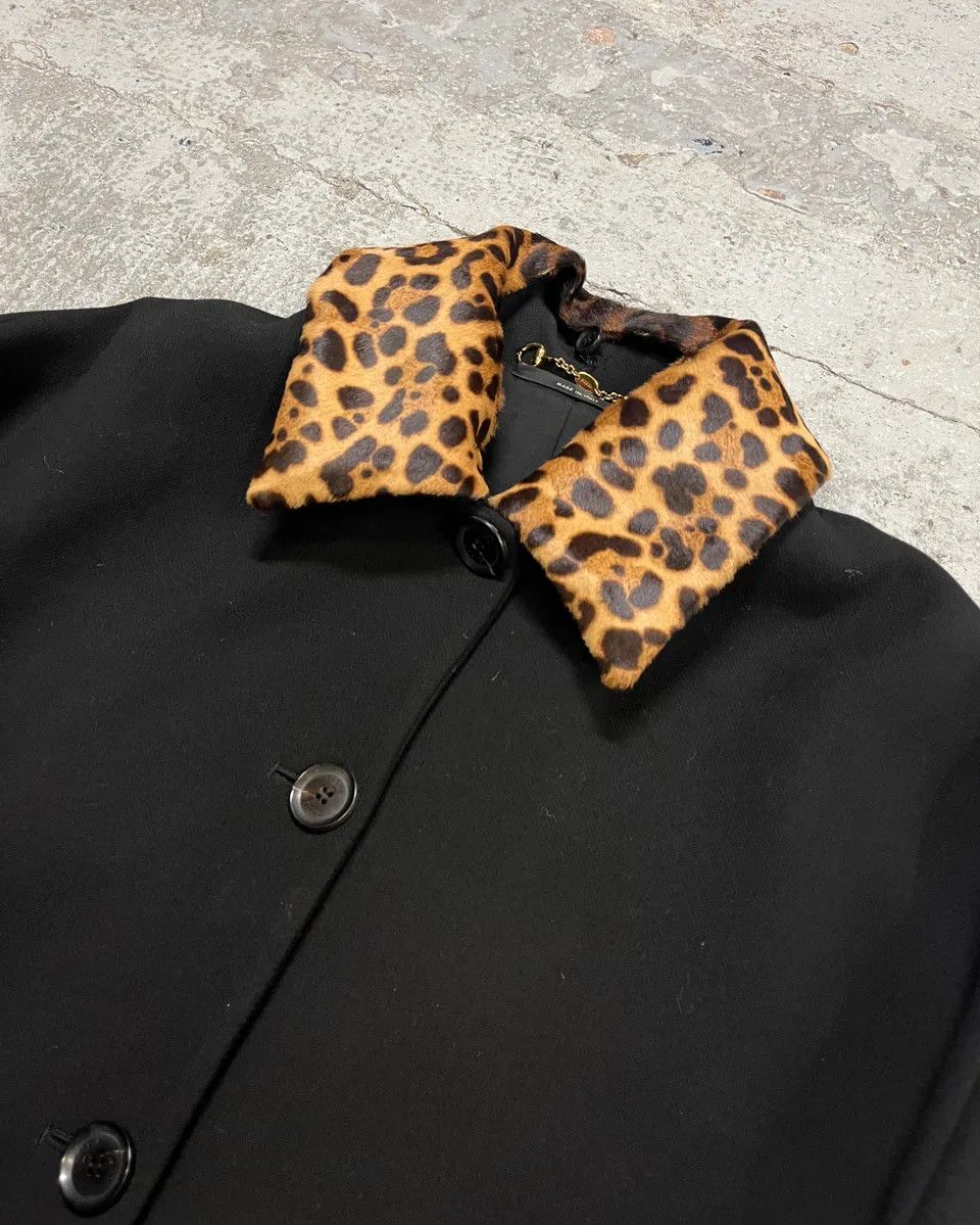 Gucci 2010s Gucci Leopard Collar Black Wool Jacket Size M / US 6-8 / IT 42-44 - 5 Thumbnail