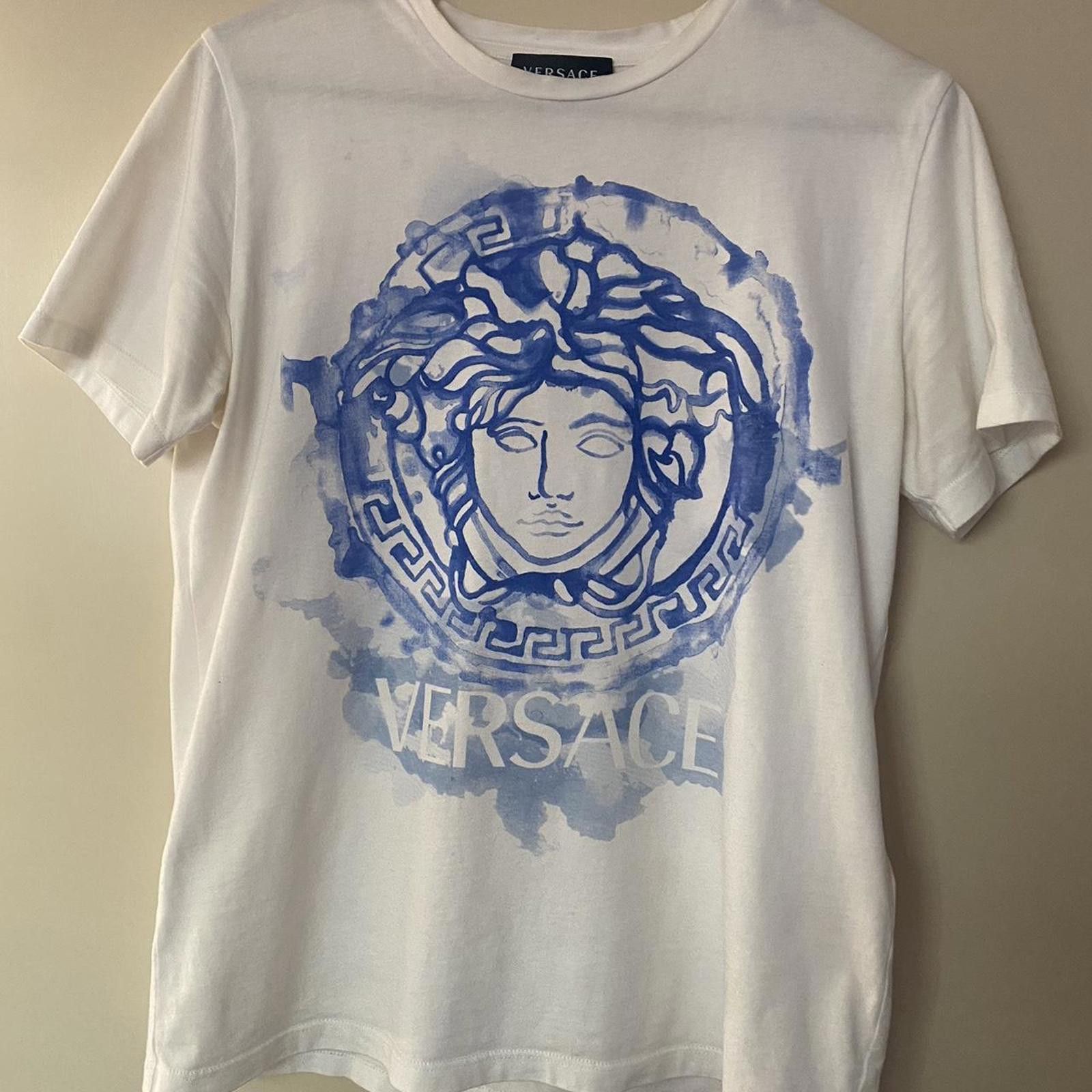 Versace Versace White and Blue Medusa Logo T-Shirt Size 14A (164 cm) Size US S / EU 44-46 / 1 - 1 Thumbnail