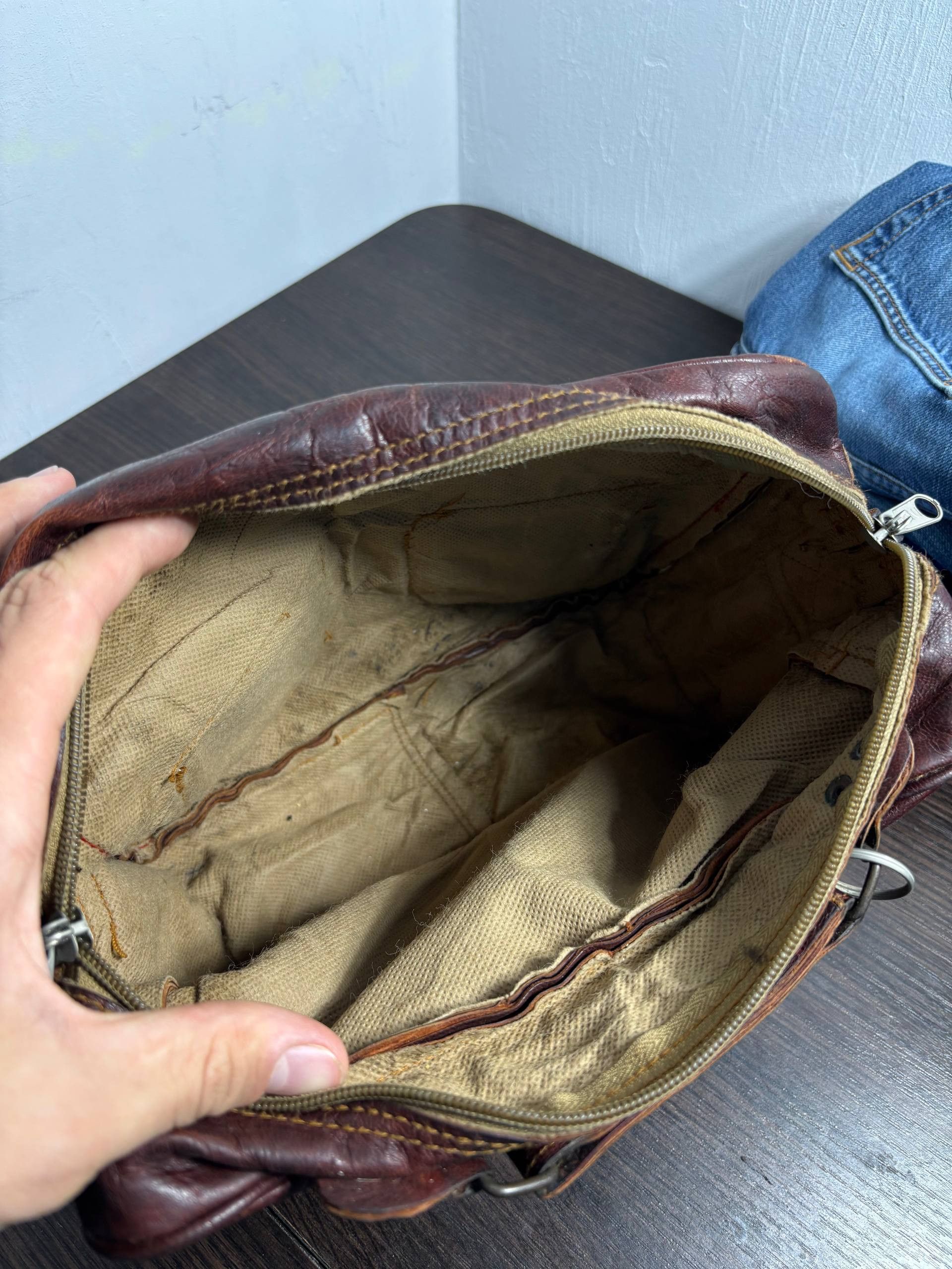 Diesel Diesel style Avant Garde Leather Distressed VTG Bag Size ONE SIZE - 14 Thumbnail
