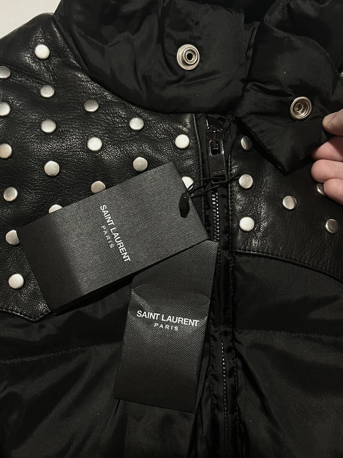 Saint Laurent Paris SAINT LAURENT PARIS 2014 STUDDED PUFFER x LEATHER JACKET Size US S / EU 44-46 / 1 - 6 Thumbnail