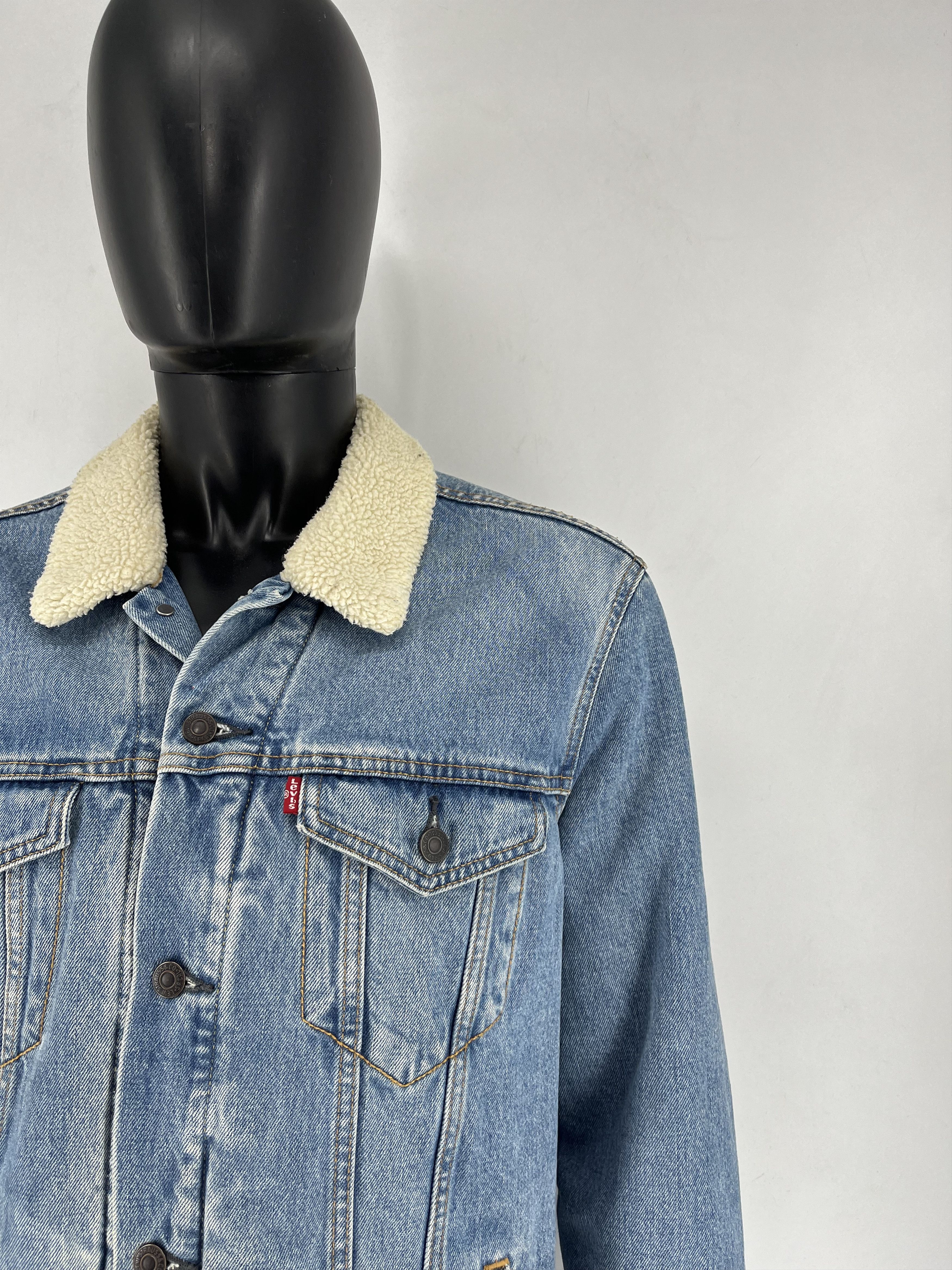 Levi's × Levi's Vintage Clothing Vintage Levis Sherpa Jacket Denim Trucker Jacket Size XL Size US XL / EU 56 / 4 - 7 Thumbnail