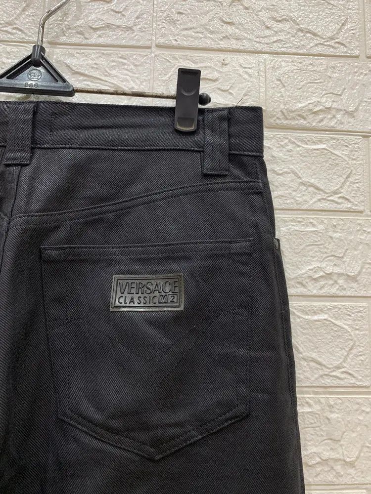 Versace Vintage Versace black wax denim pants Size US 31 - 3 Thumbnail
