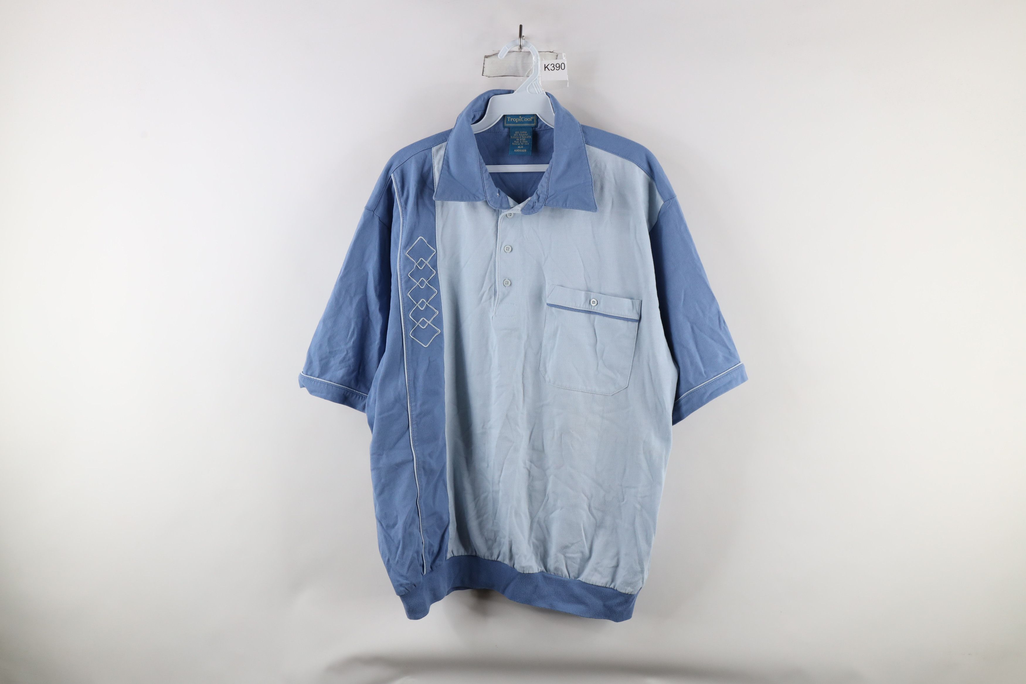 Vintage Vintage 90s Streetwear Collared Pullover Polo Shirt Blue Size US XL / EU 56 / 4 - 1 Thumbnail