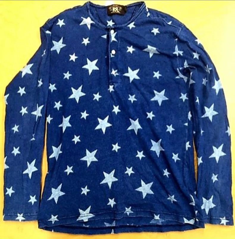 RRL Ralph Lauren RRL Ralph Lauren Western Blue Henley Size US S / EU 44-46 / 1 - 1 Thumbnail