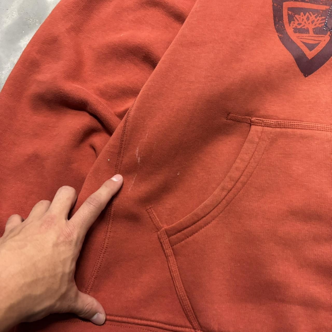 Timberland × Vintage Crazy Vintage Y2K/2000s Grunge Orange Timberland y2k Style Streetwear Hoodie! Size US XXL / EU 58 / 5 - 3 Thumbnail