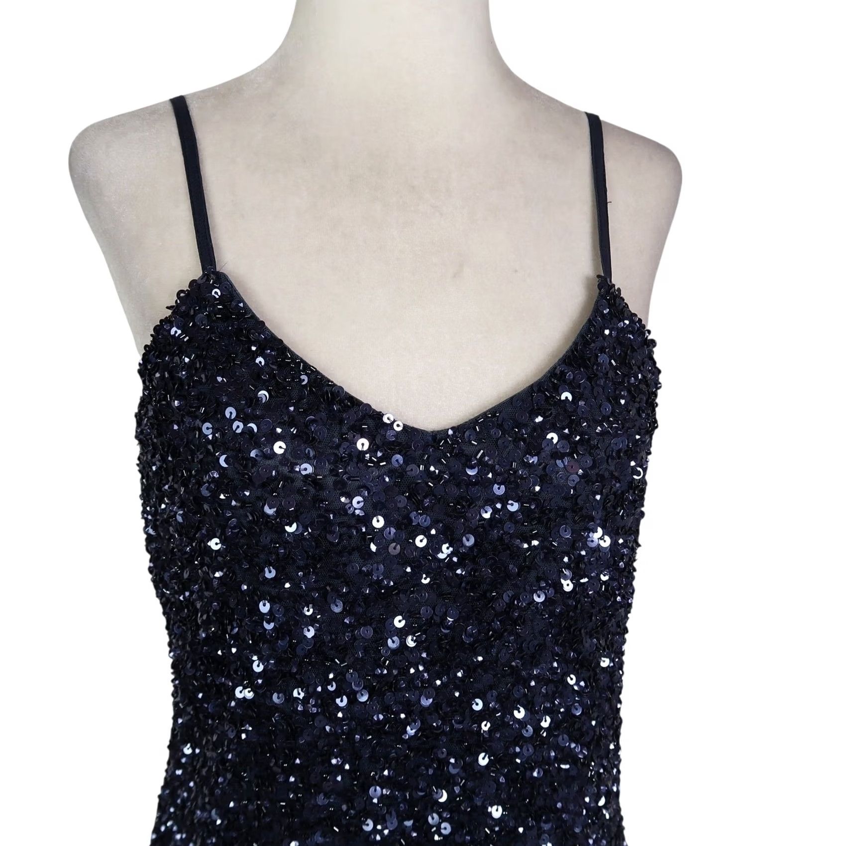 Parker Parker Navy Blue Sequin Beaded Camisole Tank Top XS Womens Size XS / US 0-2 / IT 36-38 - 2 Thumbnail