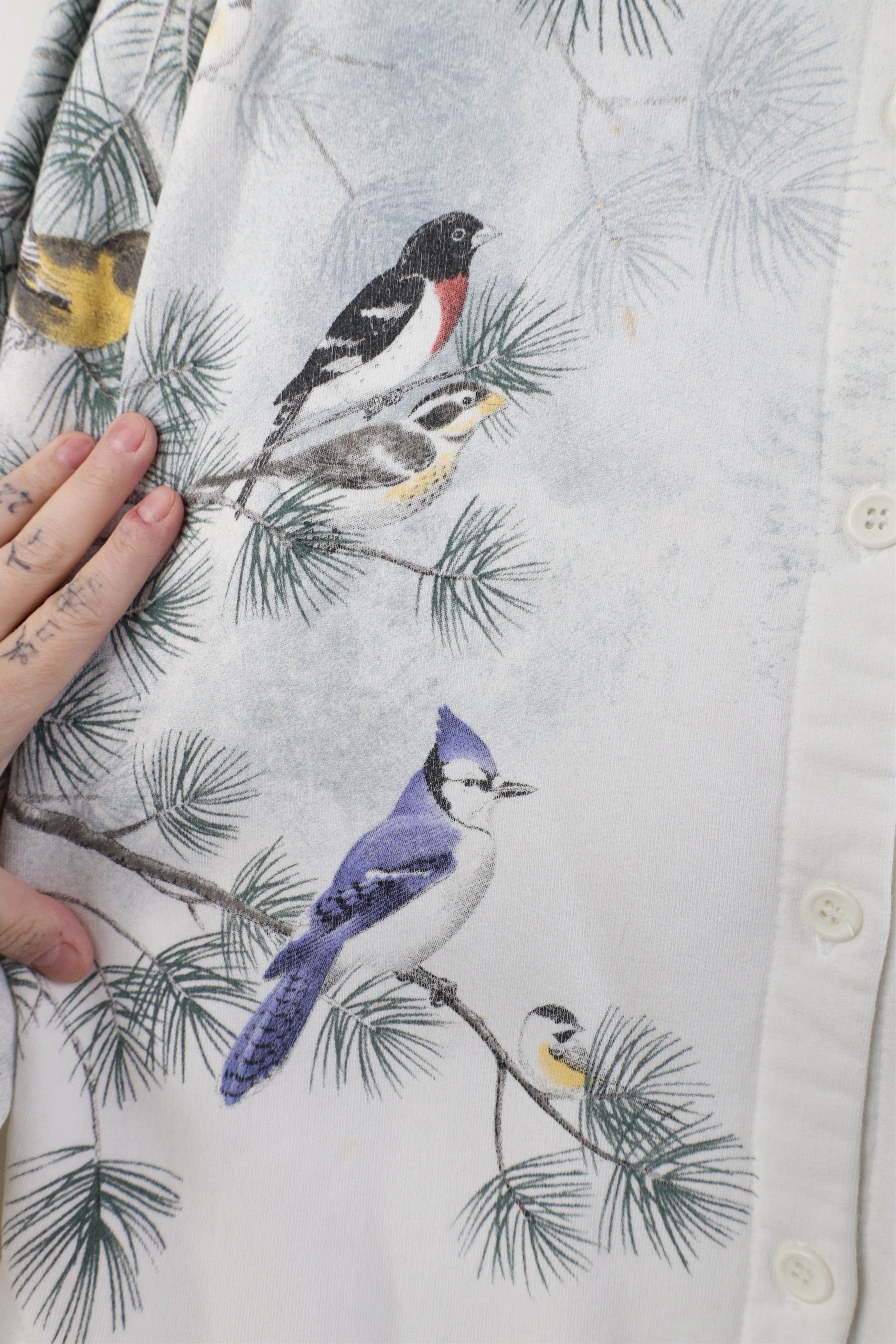 Vintage Vintage 90s Winter Birds Christmas All Over Print Sweatshirt Size L / US 10 / IT 46 - 4 Thumbnail