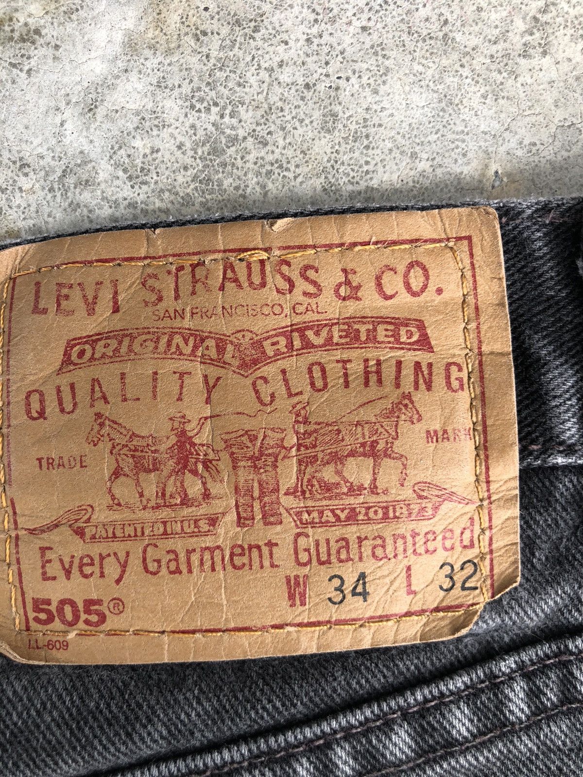 If Six Was Nine Vintage Levis 505 Patchwork Distressed Jeans Size US 33 - 19 Thumbnail