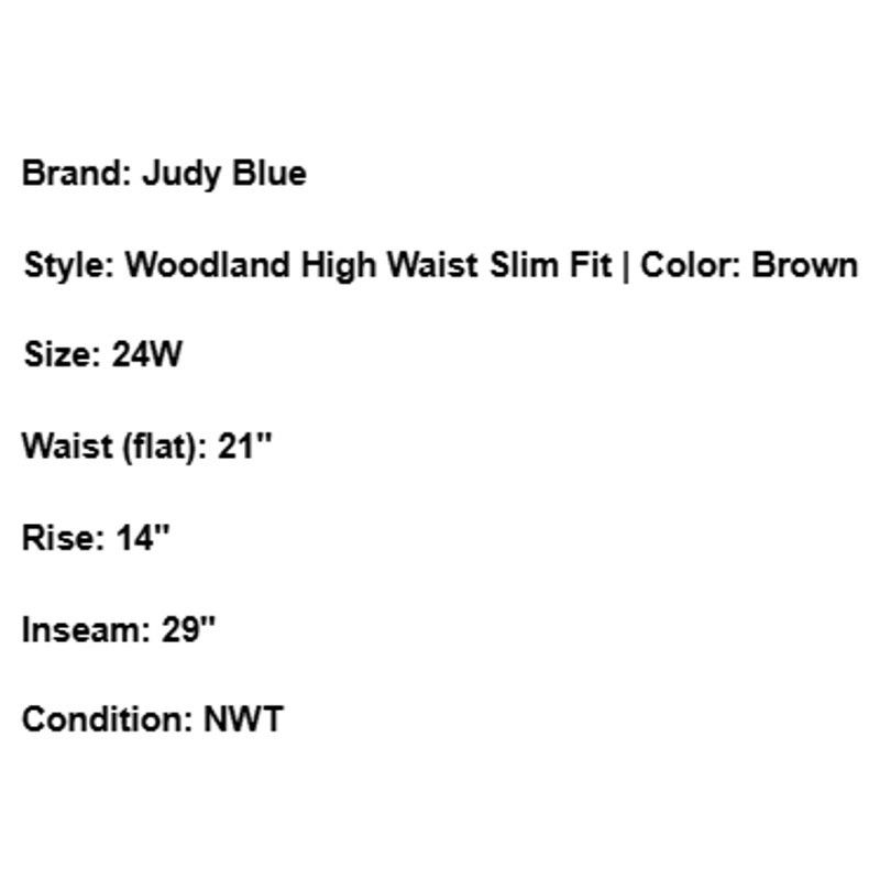 Judy Blue NWT Judy Blue Jeans Woodland Brown High Rise Slim Fit 24W Size 42" / US 20 - 8 Thumbnail