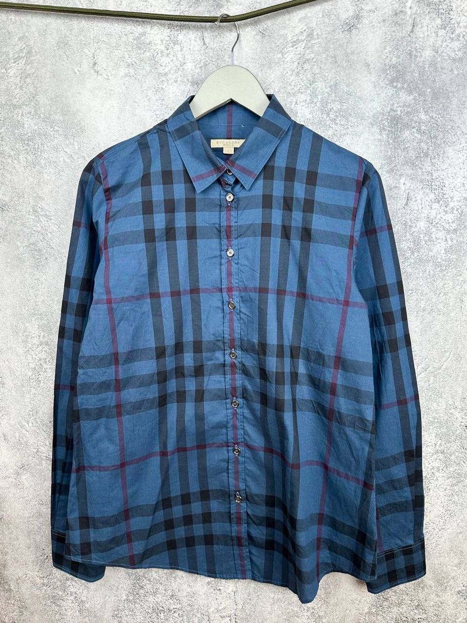 Burberry Burberry Brit Blue Check Plaid Cotton Shirt Button Up LS Size US L / EU 52-54 / 3 - 1 Thumbnail