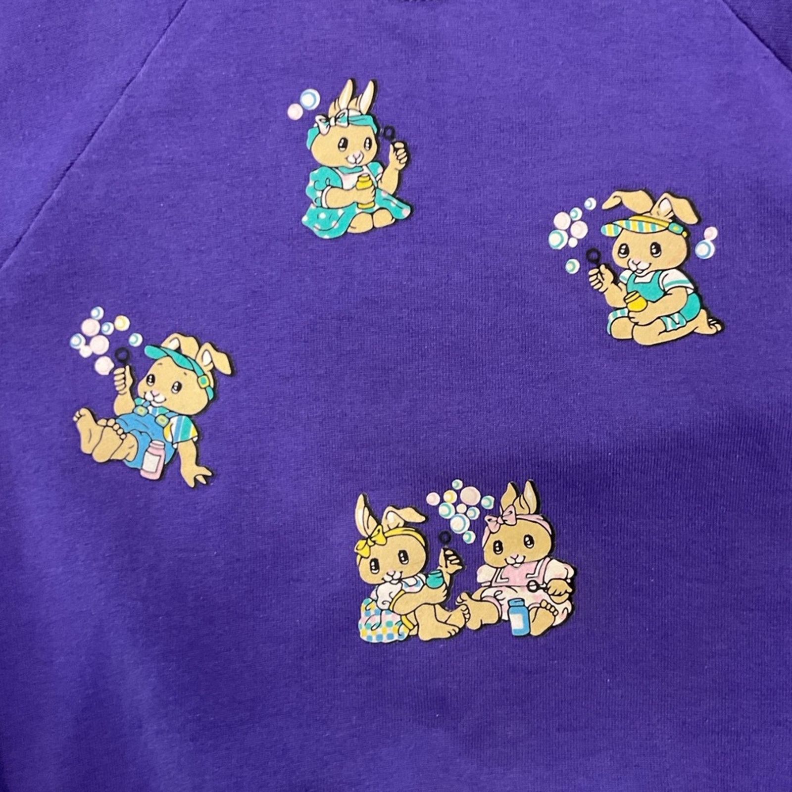 Fruit Of The Loom Vintage Purple Bunny Graphic Sweatshirt Size S / US 4 / IT 40 - 3 Thumbnail