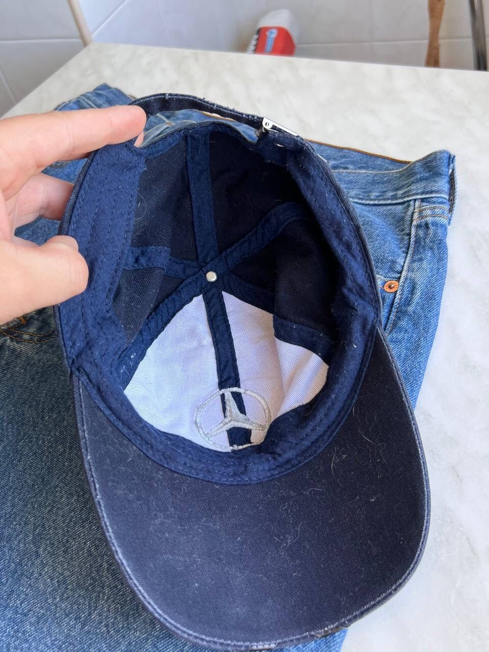 Mercedes-Benz Vintage Mercedes Benz Reflective Cap 90s navy Size ONE SIZE - 8 Thumbnail