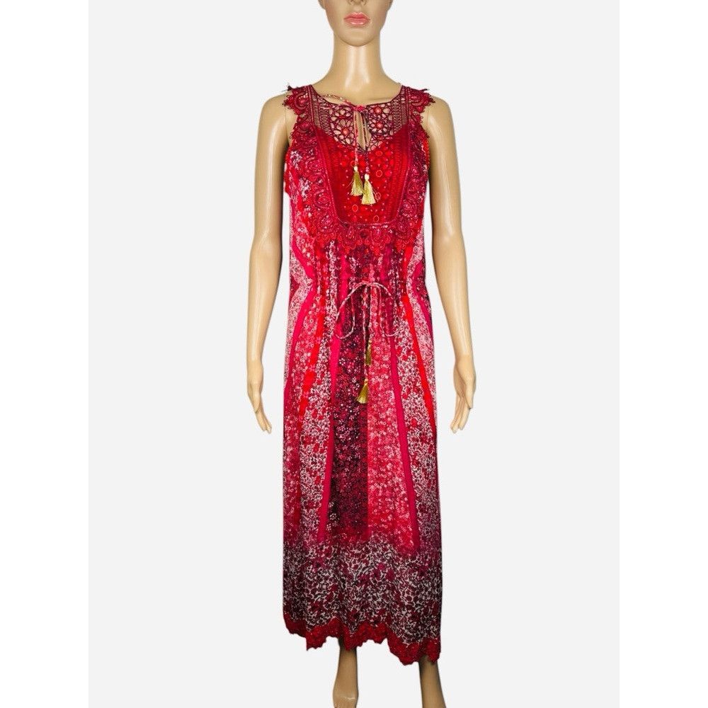 Elie Tahari Elie Tahari McKeena Silk Maxi Sleeveless Red Dress Size 4 Size S / US 4 / IT 40 - 2 Thumbnail