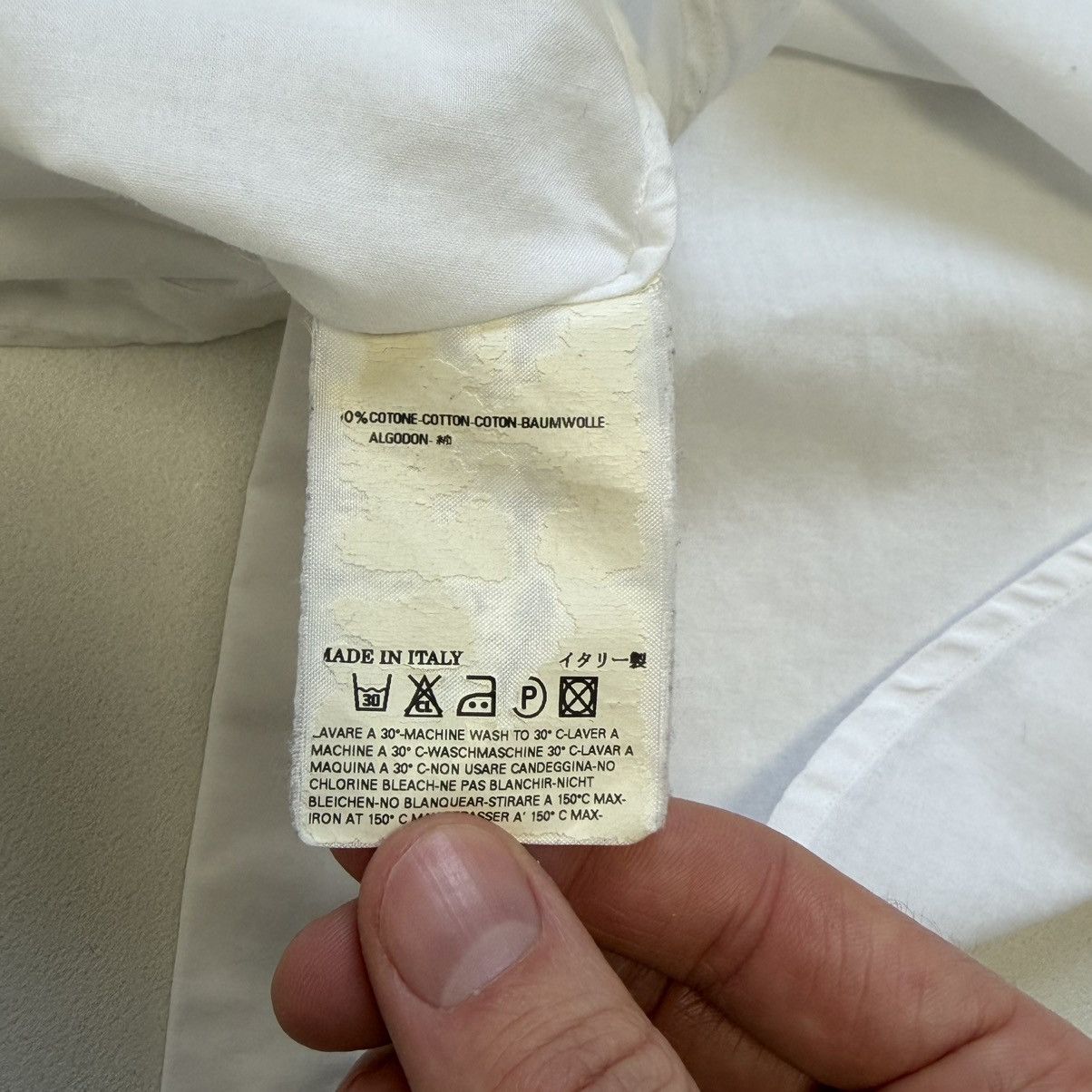 Maison Margiela S/S 06 ‘Contrast Facing’ White Cotton Shirt Size US L / EU 52-54 / 3 - 10 Thumbnail