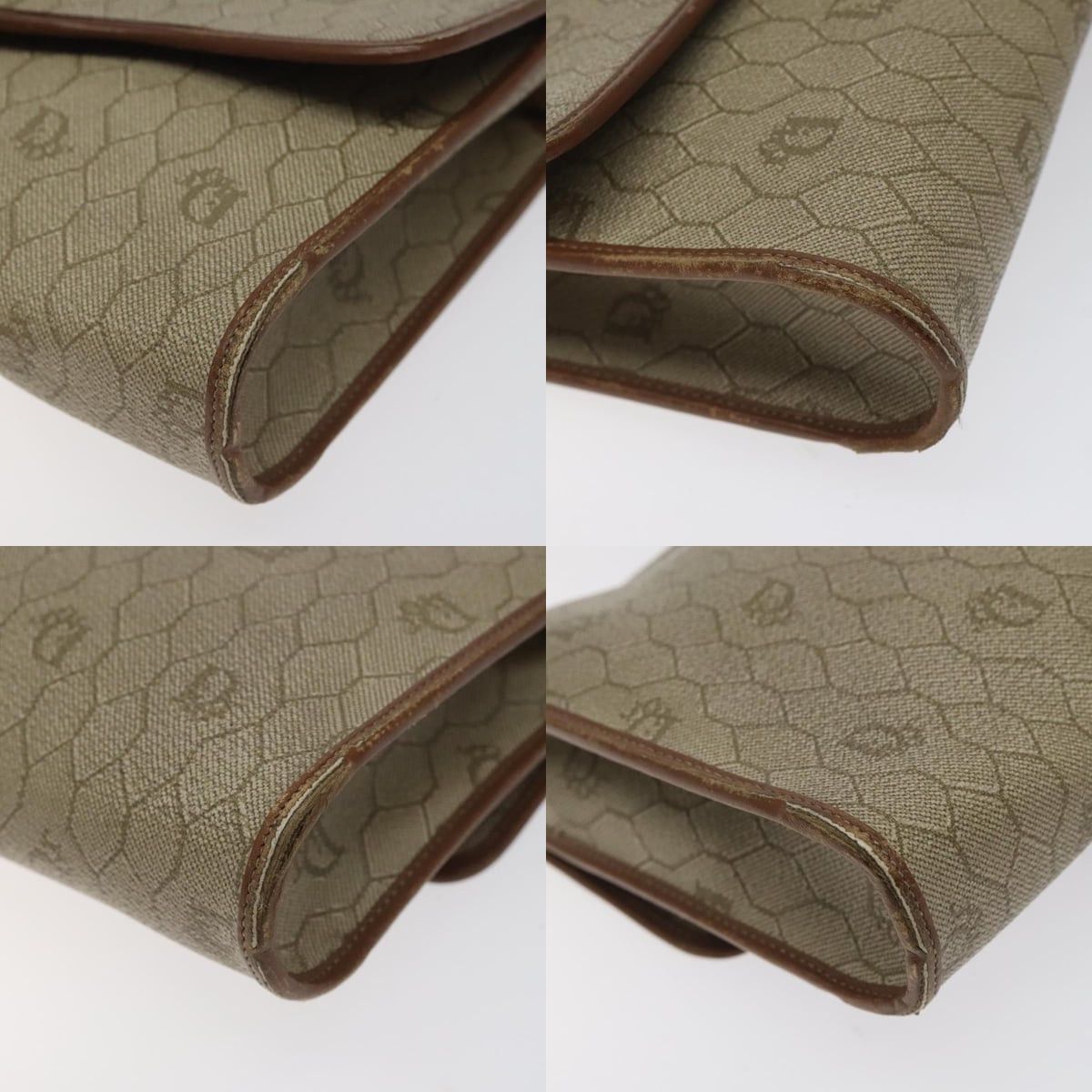 Dior DIOR Honeycomb Canvas Shoulder Bag Pvc Leather Beige Gold Size ONE SIZE - 10 Thumbnail