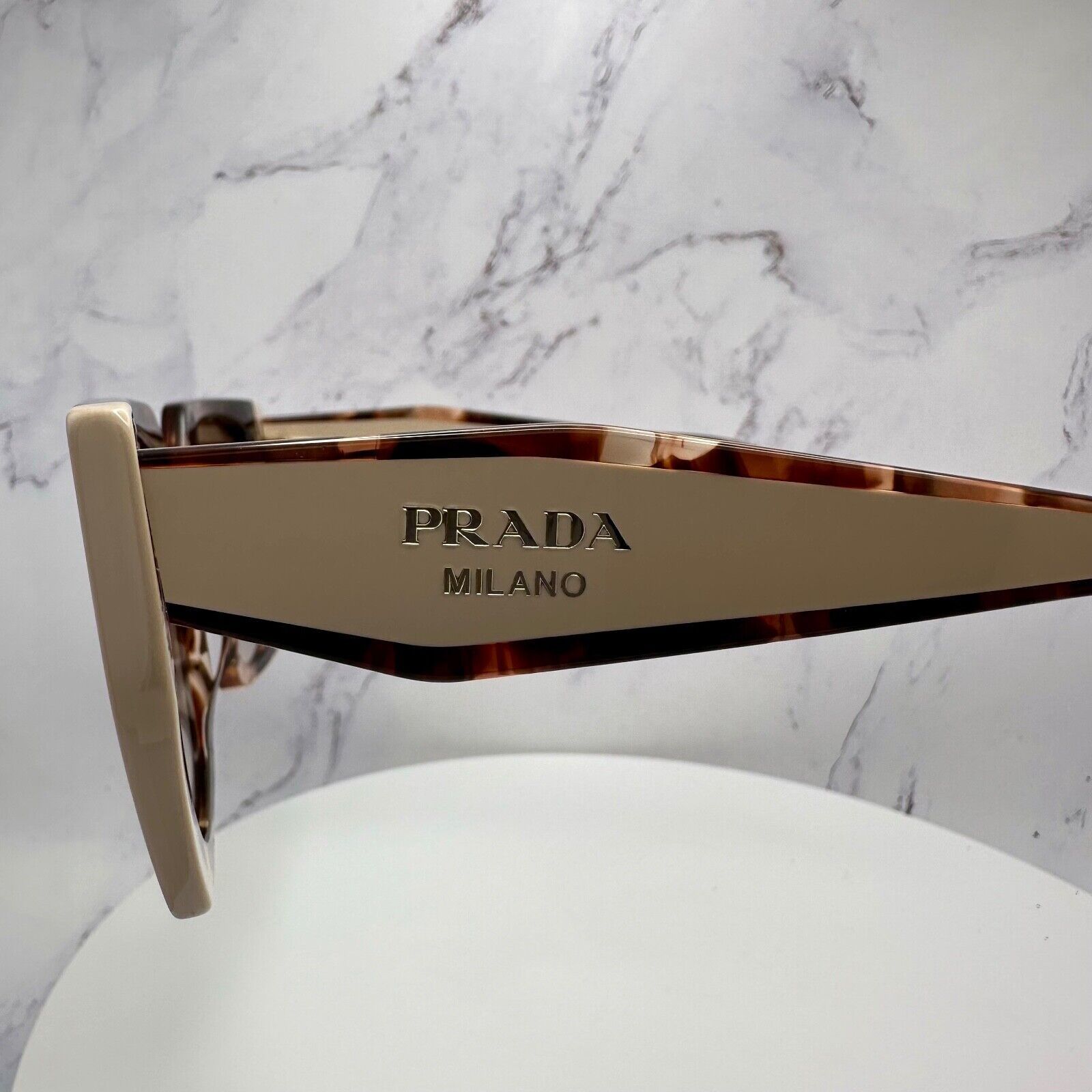 Prada New PRADA Sunglasses Symbole Logo Brown Beige Tortoise Gold Size ONE SIZE - 13 Thumbnail