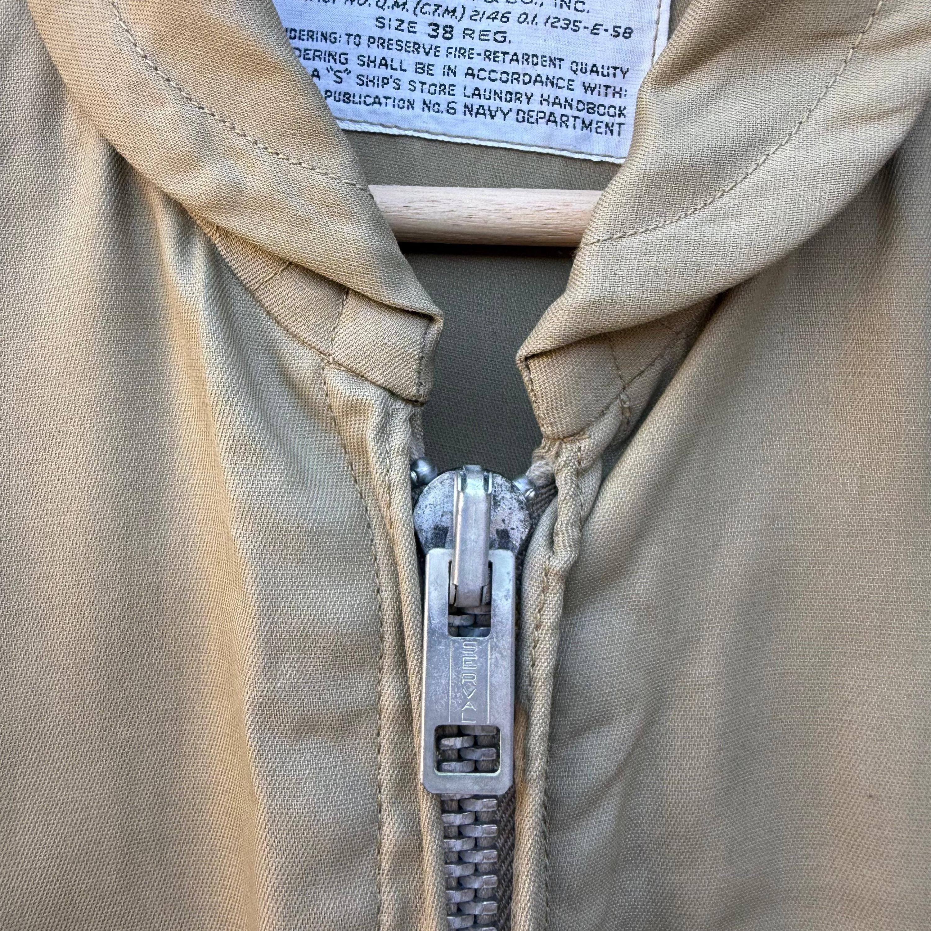 Vintage 50's US Navy AER Tan Khaki Summer Flying Coverall Size US 38 / EU 54 - 7 Thumbnail