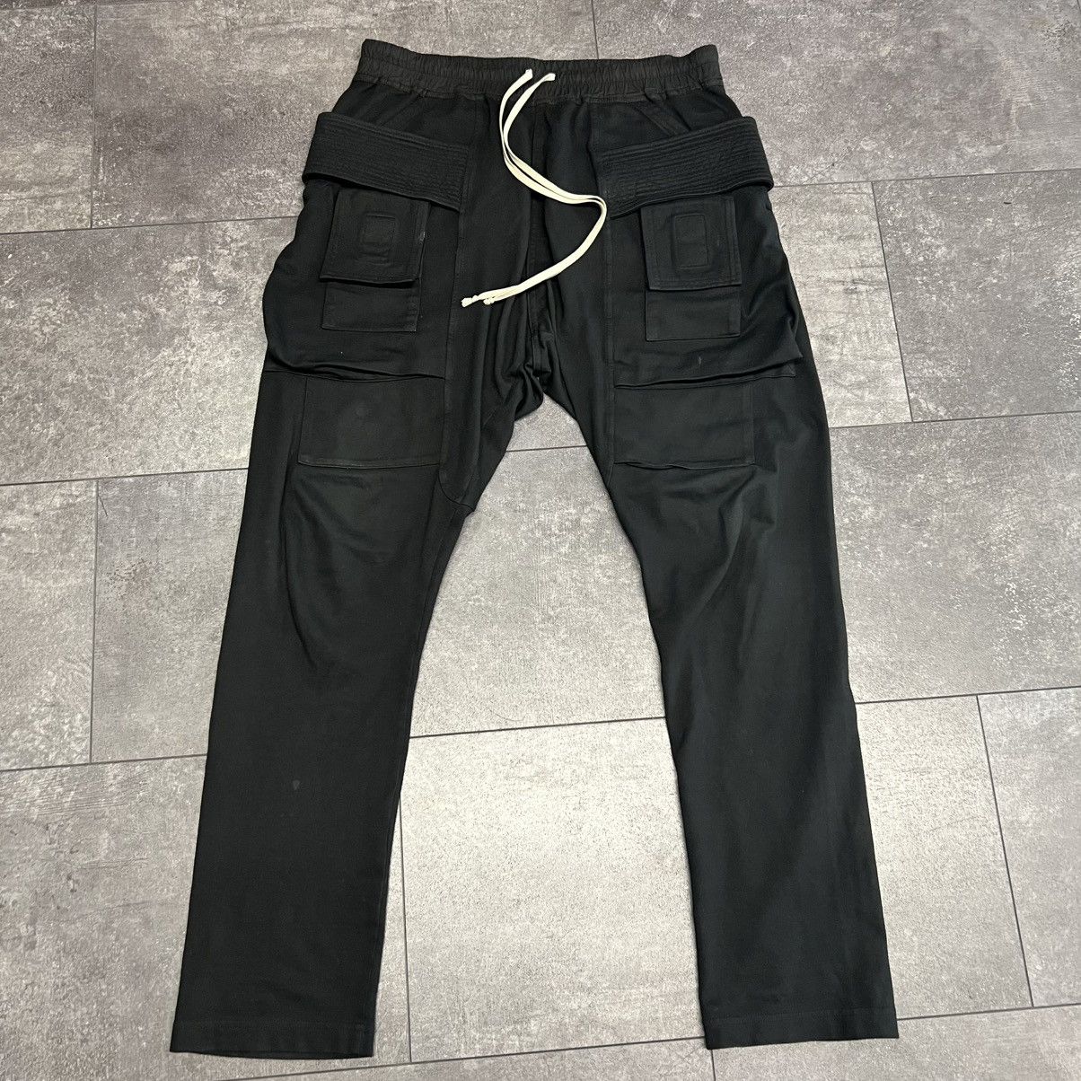 Rick Owens Drkshdw Rick Owens DRKSHDW Creatch Cargo Drawstring Pants Black Size US 36 / EU 52 - 1 Thumbnail