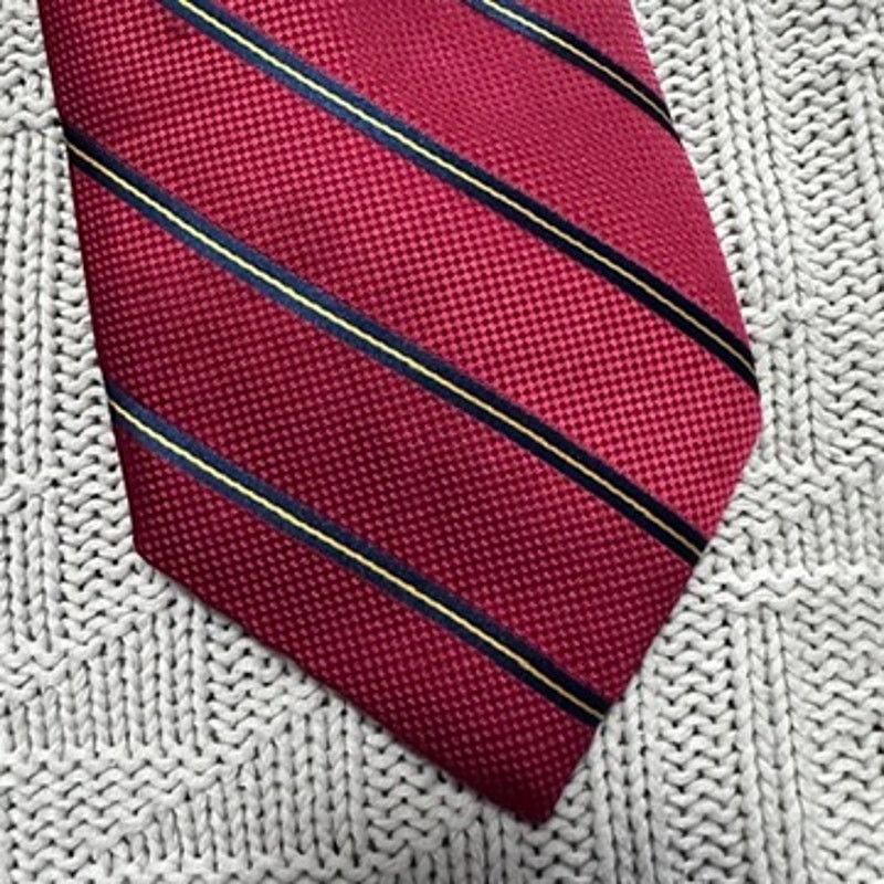 Paul Stuart Paul Stuart red and navy striped silk tie Size ONE SIZE - 2 Thumbnail