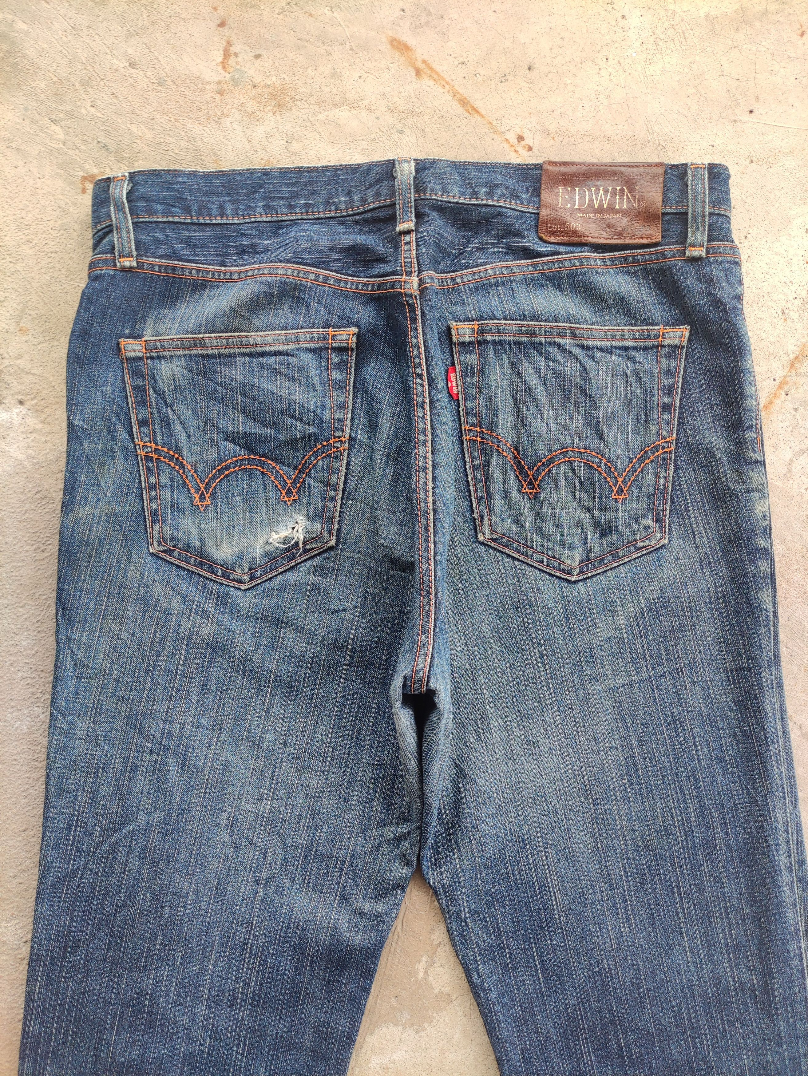 Edwin Vintage Edwin Japan Distressed Faded Denim W36 Size US 36 / EU 52 - 10 Thumbnail