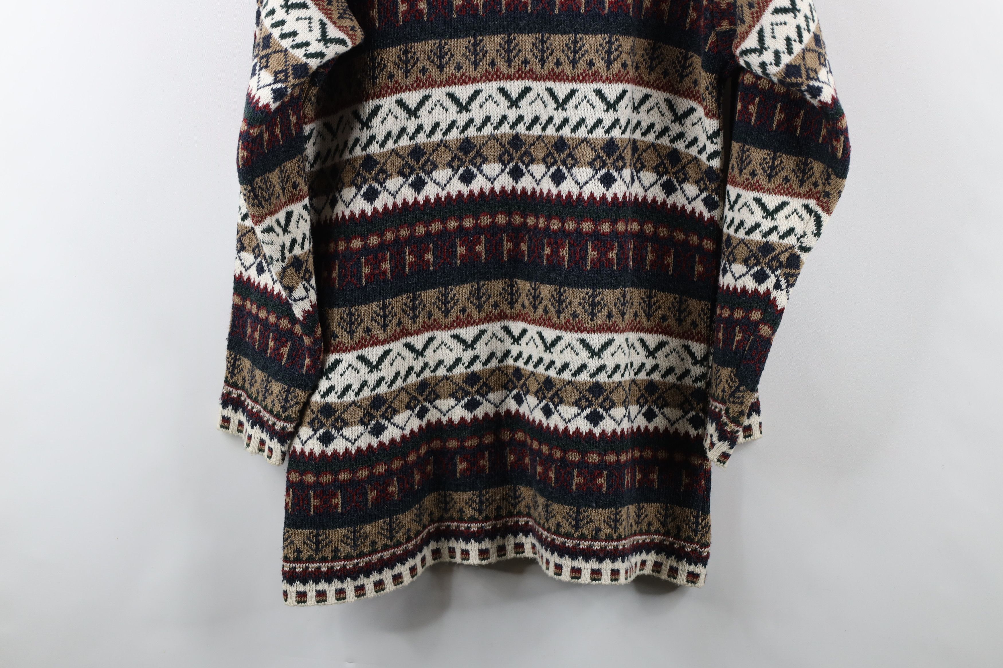 Vintage Vintage 90s Streetwear Fair Isle Turtleneck Tunic Sweater Size M / US 6-8 / IT 42-44 - 13 Thumbnail