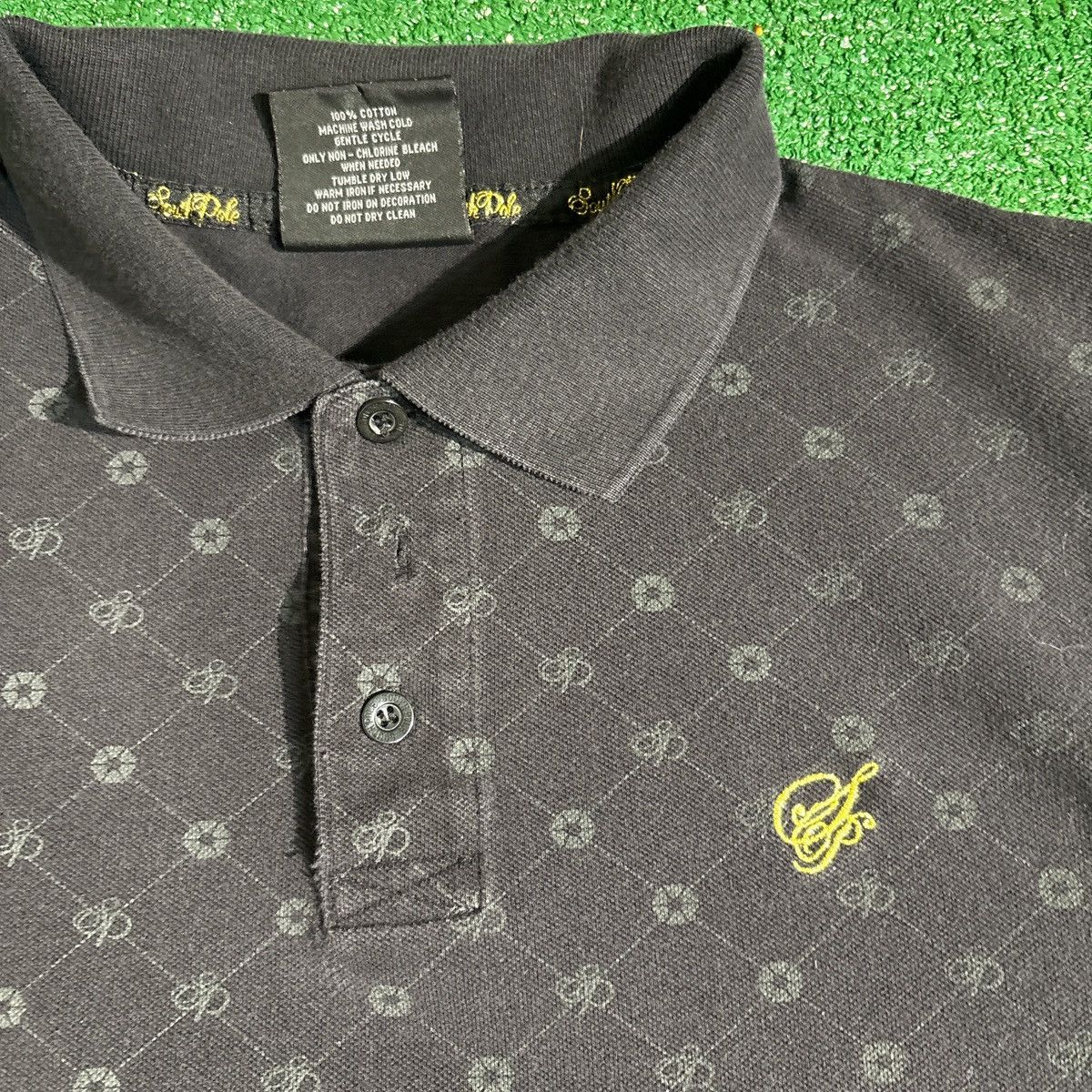 Southpole Y2K AOP Southpole Black Polo Shirt Size M Size US M / EU 48-50 / 2 - 3 Thumbnail