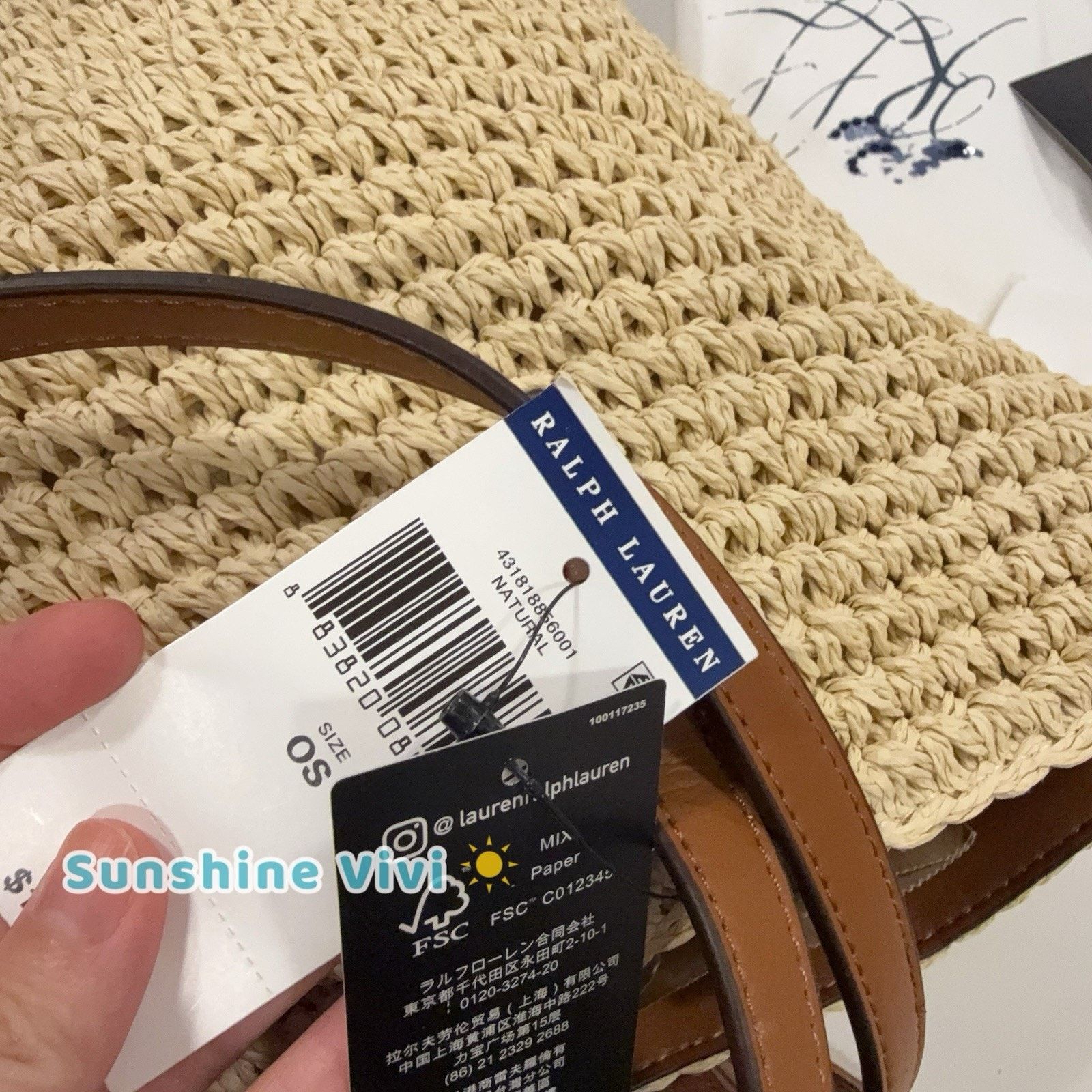 Lauren Ralph Lauren NWT Lauren RALPH LAUREN Crochet-Straw Medium Whitney Tote Size ONE SIZE - 3 Thumbnail