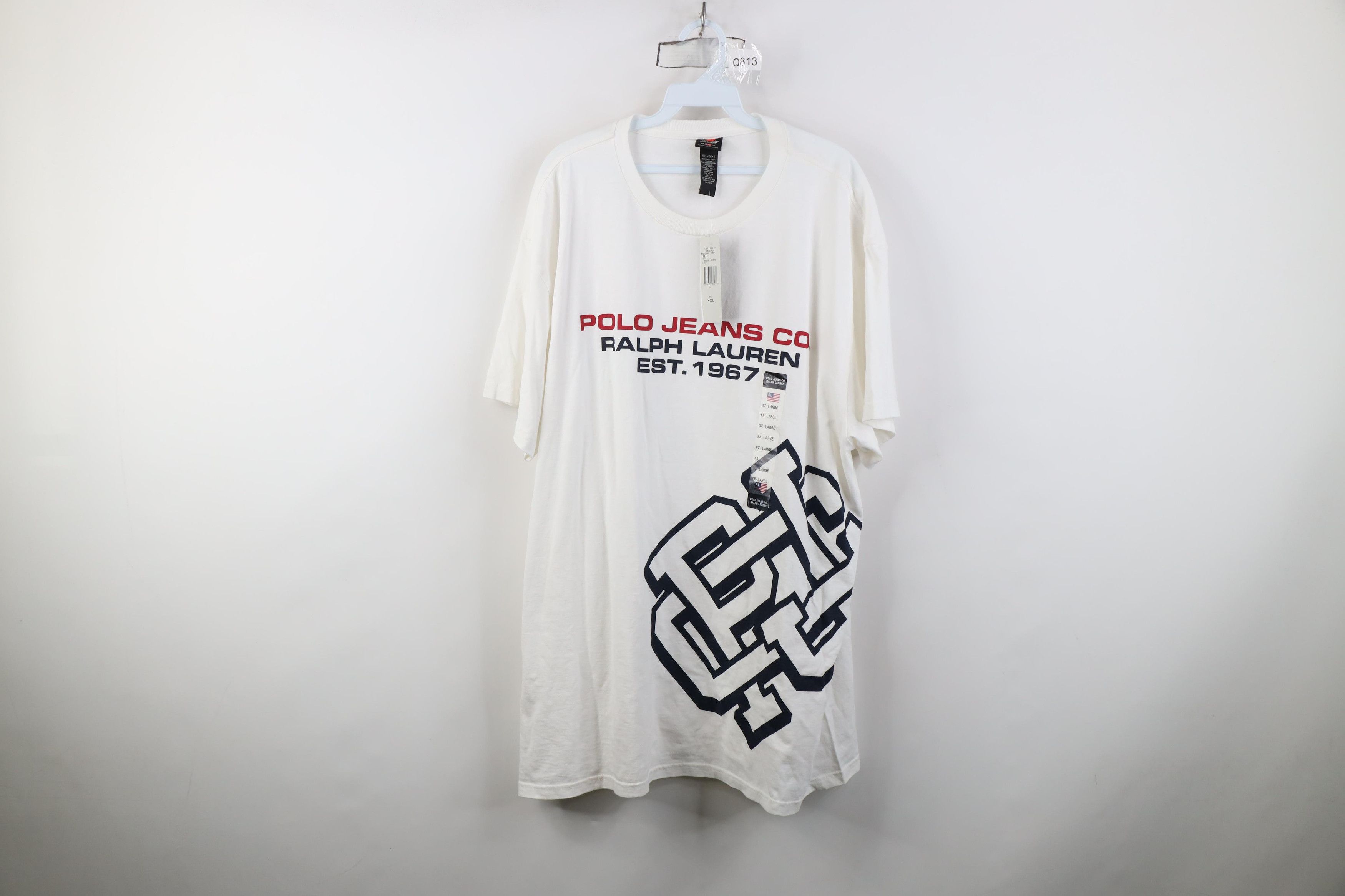 Polo Ralph Lauren Deadstock Vintage 90s Ralph Lauren Monogram Jumbo T-Shirt Size US XXL / EU 58 / 5 - 1 Thumbnail