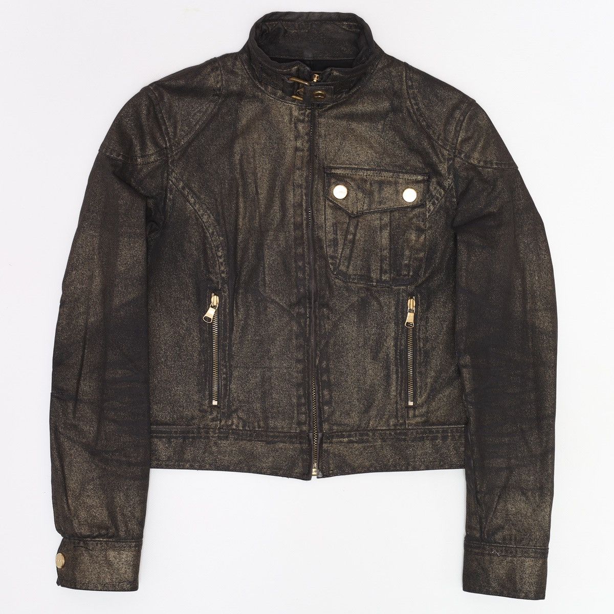 Ralph Lauren Ralph Lauren Jeans Co Bronze Brown Glitter jacket Biker Crop Size XS / US 0-2 / IT 36-38 - 4 Thumbnail