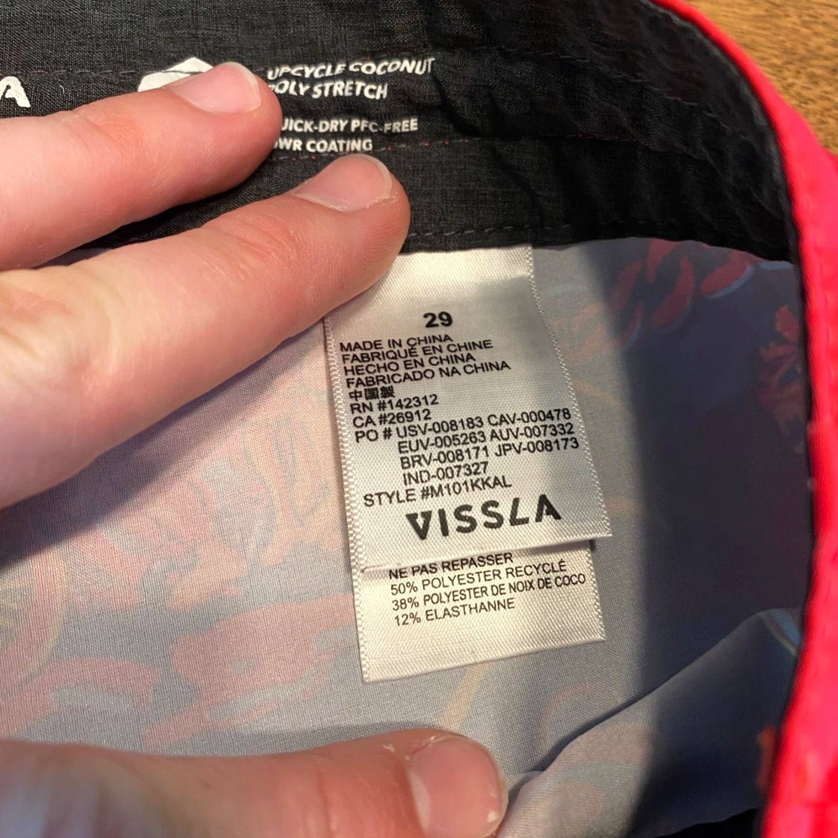 Vissla Vissla Board Shorts Mens 29 Red Hawaiian Drawstring 9" Inseam Swim Trunks Size US 29 - 5 Thumbnail