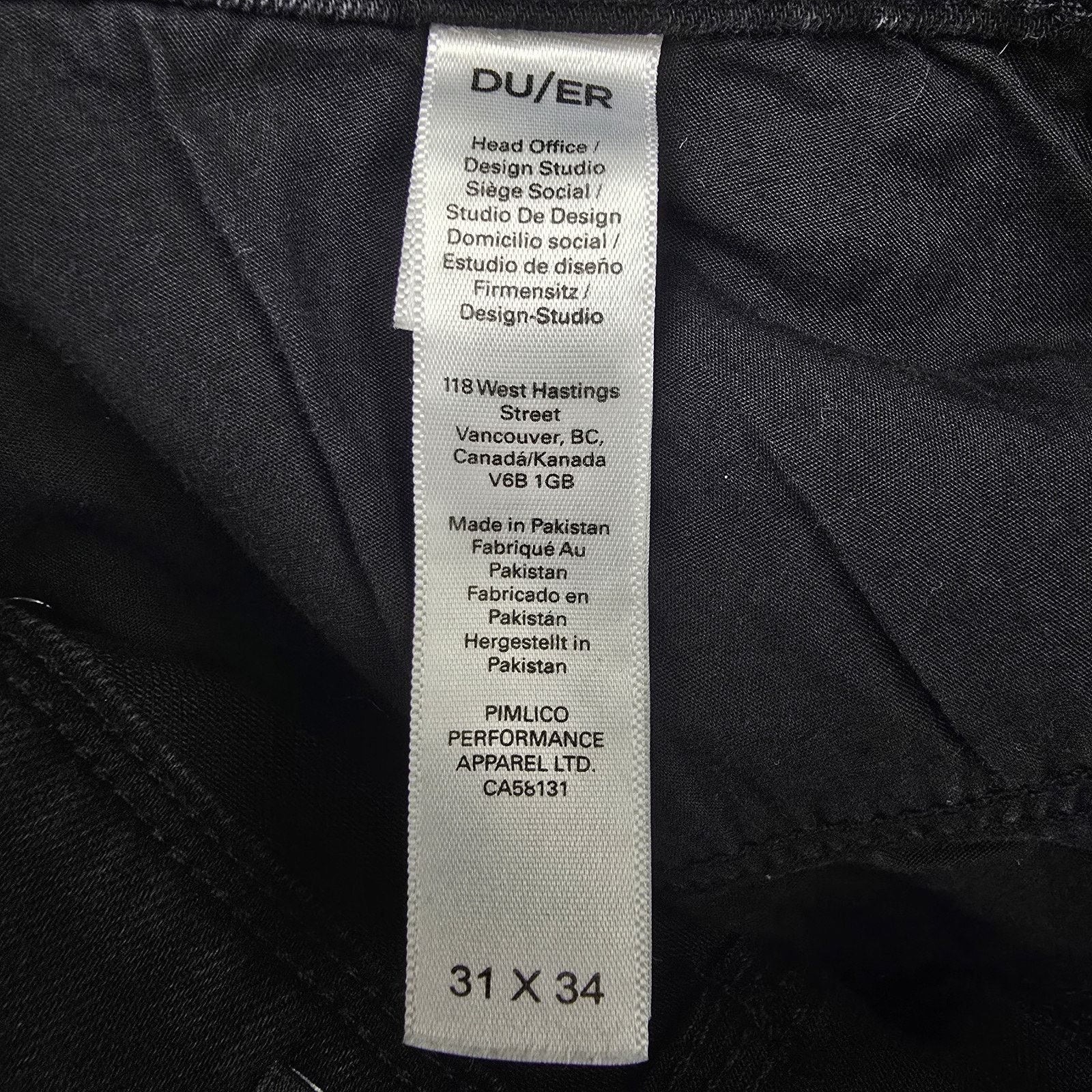 DUER DU/ER Duer Relaxed Taper Jeans Mens 31x34 (Fit 32x32.5) Size US 31 - 6 Thumbnail