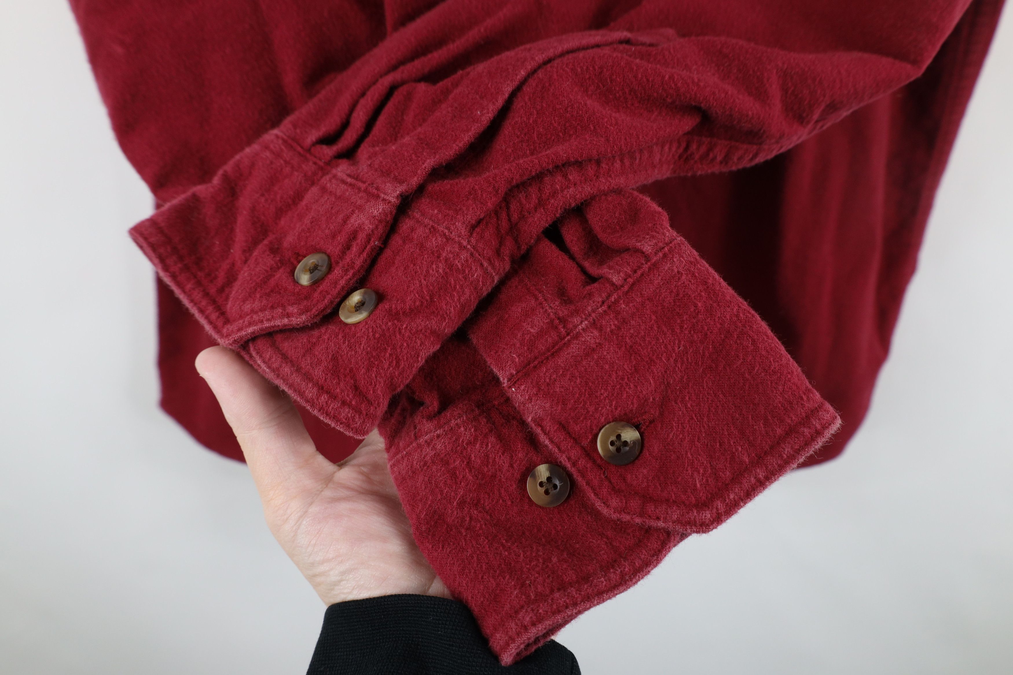 Vintage Vintage 90s Streetwear Chamois Cloth Button Shirt Red Size US L / EU 52-54 / 3 - 4 Thumbnail