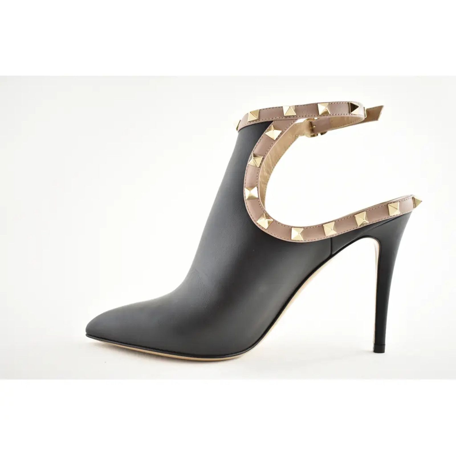 Valentino Rockstud Leather Stud Ankle Strap Heel Bootie Boot Pump 37 Size US 7 / IT 37 - 9 Thumbnail