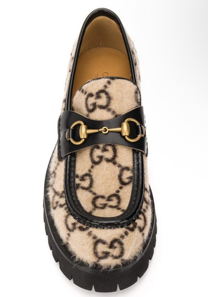 Gucci Gucci GG Lug Sole Loafer Wool Cordovan Lux Monogram 598312 Size US 5 / EU 37 - 2 Thumbnail
