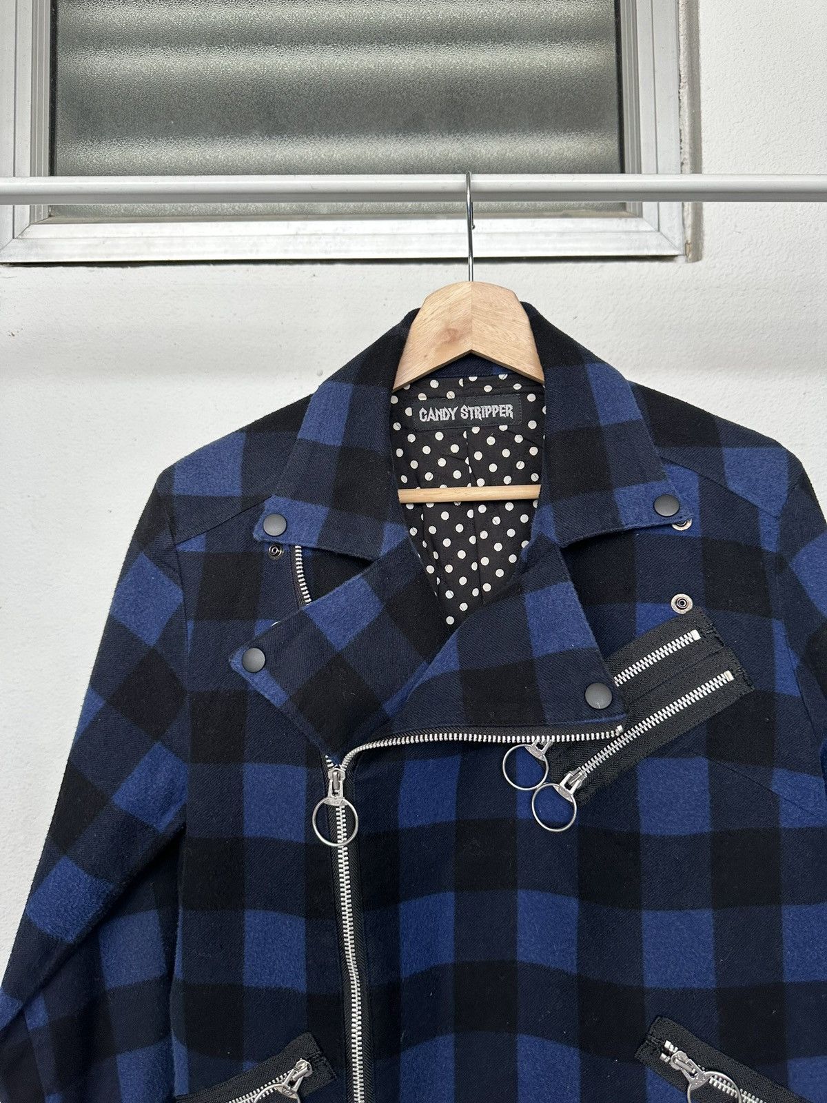 Hysteric Glamour 🔥 Cyberpunk 🔥00's Candy Stripper plaid punk jacket Size US M / EU 48-50 / 2 - 9 Thumbnail